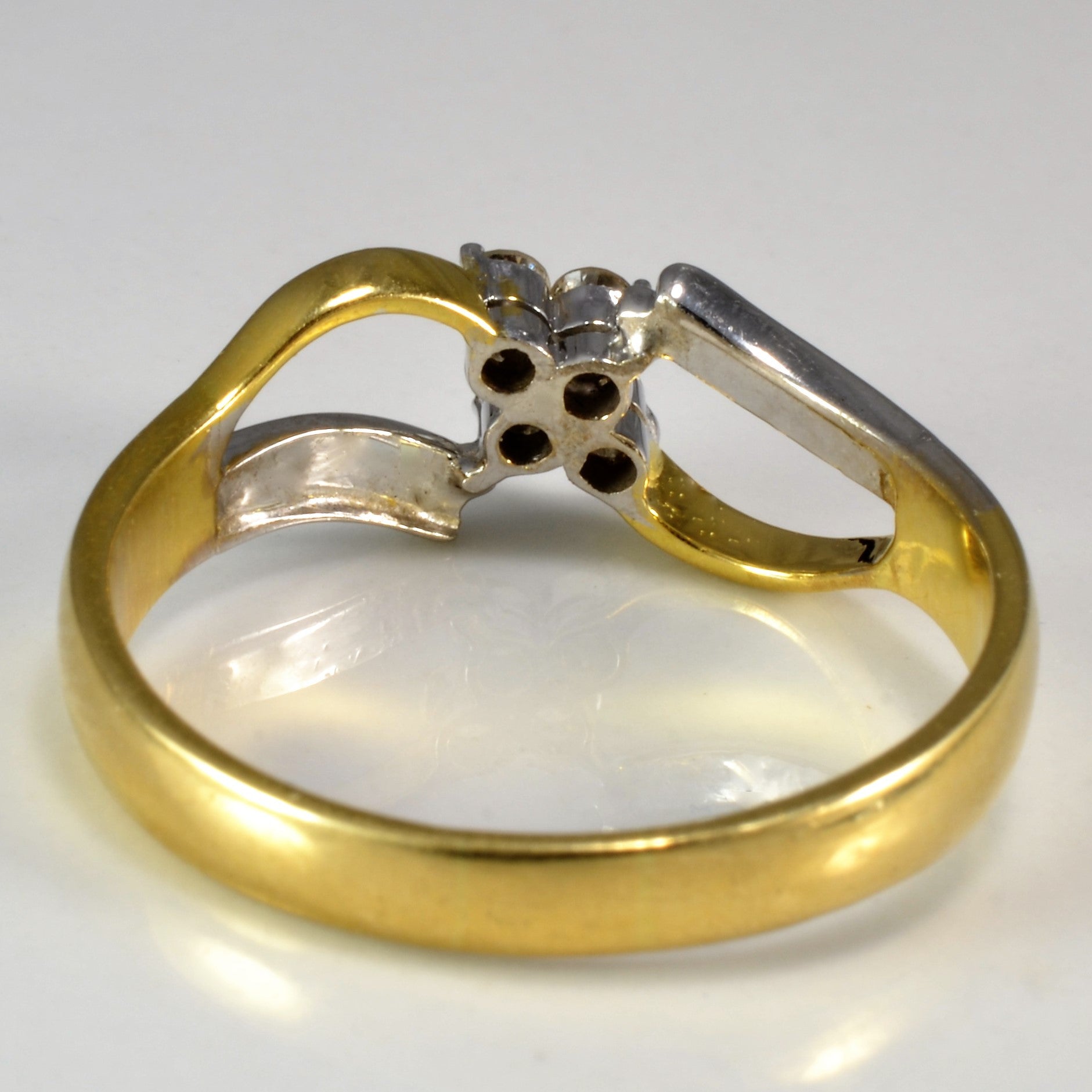 Two Tone Bypass Diamond Cluster Ring | 0.17 ctw, SZ 8.5 |