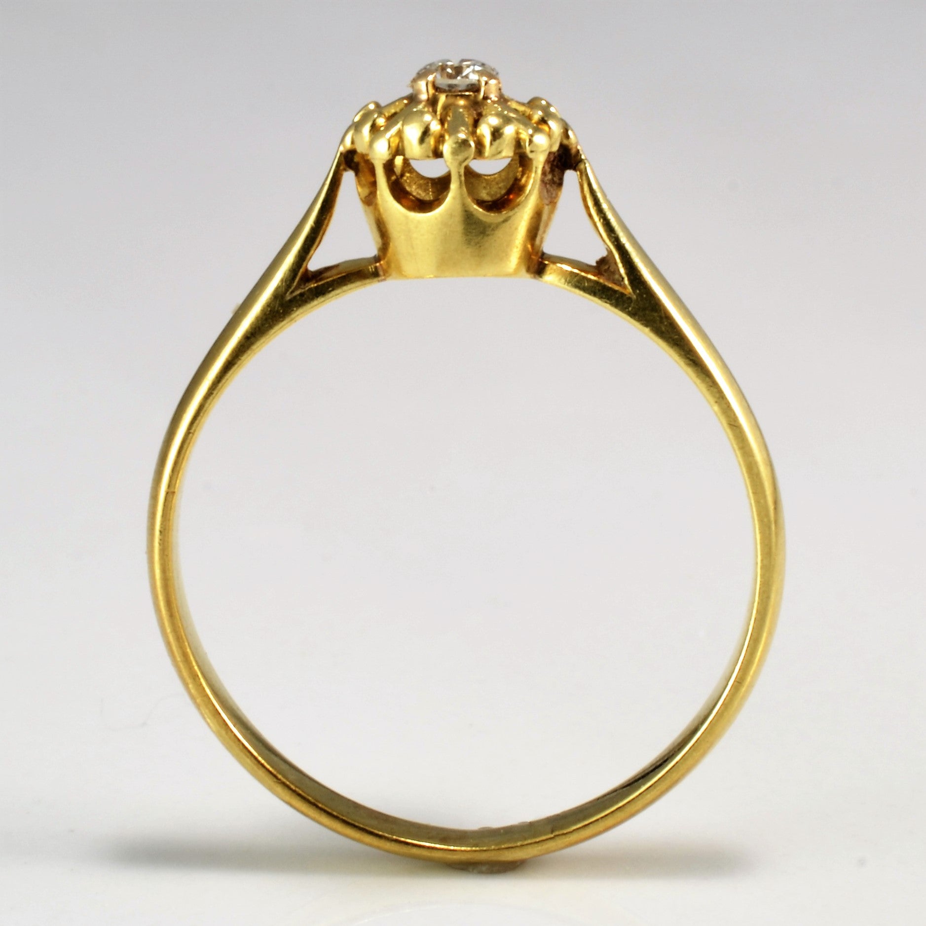 Yellow Gold Halo Diamond Promise Ring | 0.05 ct, SZ 6.5 |
