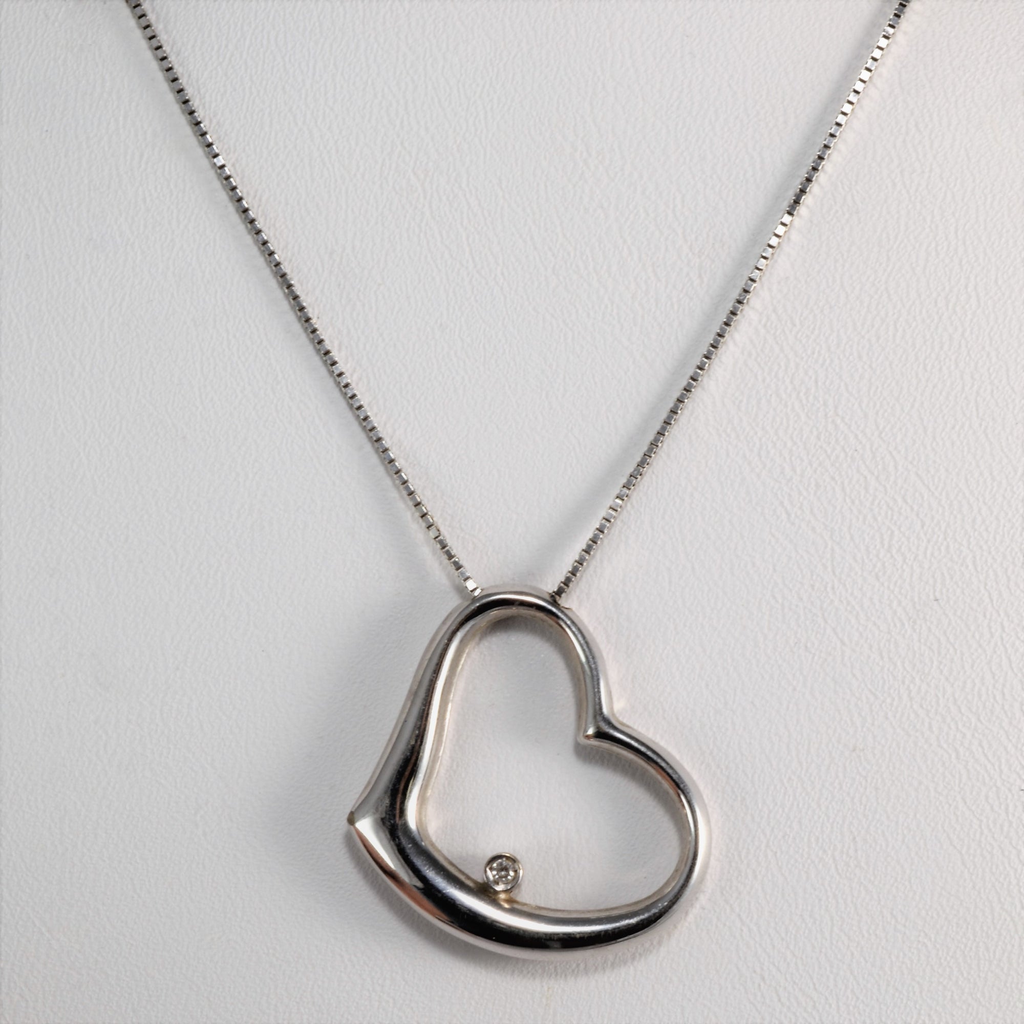 Delicate Diamond Heart Necklace | 16