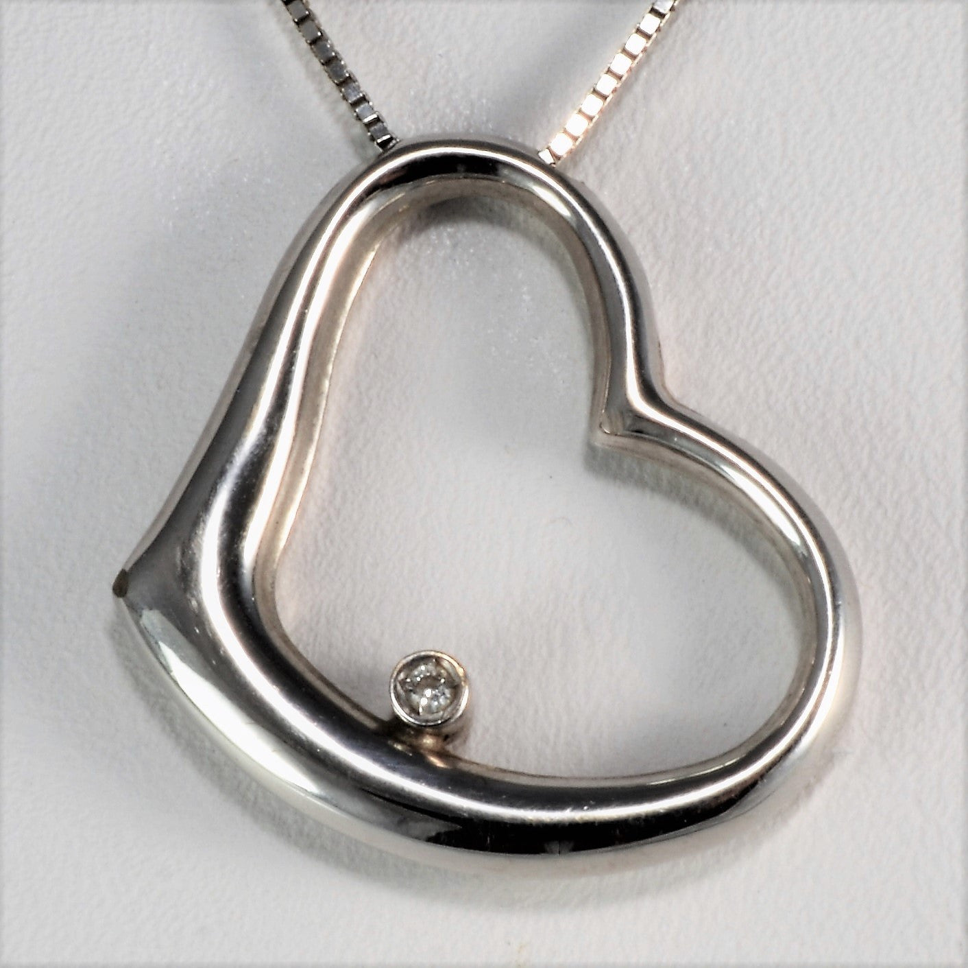 Delicate Diamond Heart Necklace | 16