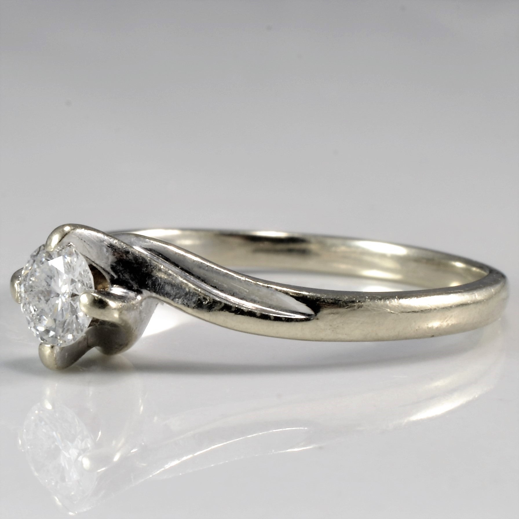 Tapered Classic Bypass Engagement Ring | 0.23 ct, SZ 6.5 |