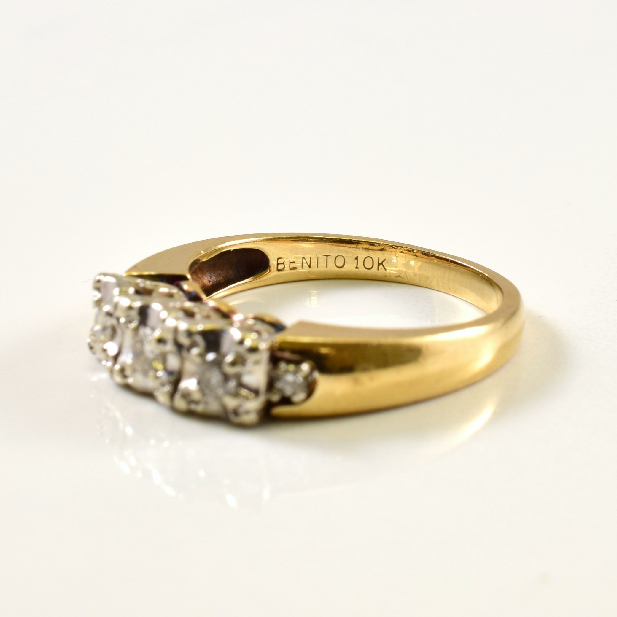 Three Stone Diamond Ring | 0.18ctw | SZ 6.75 |