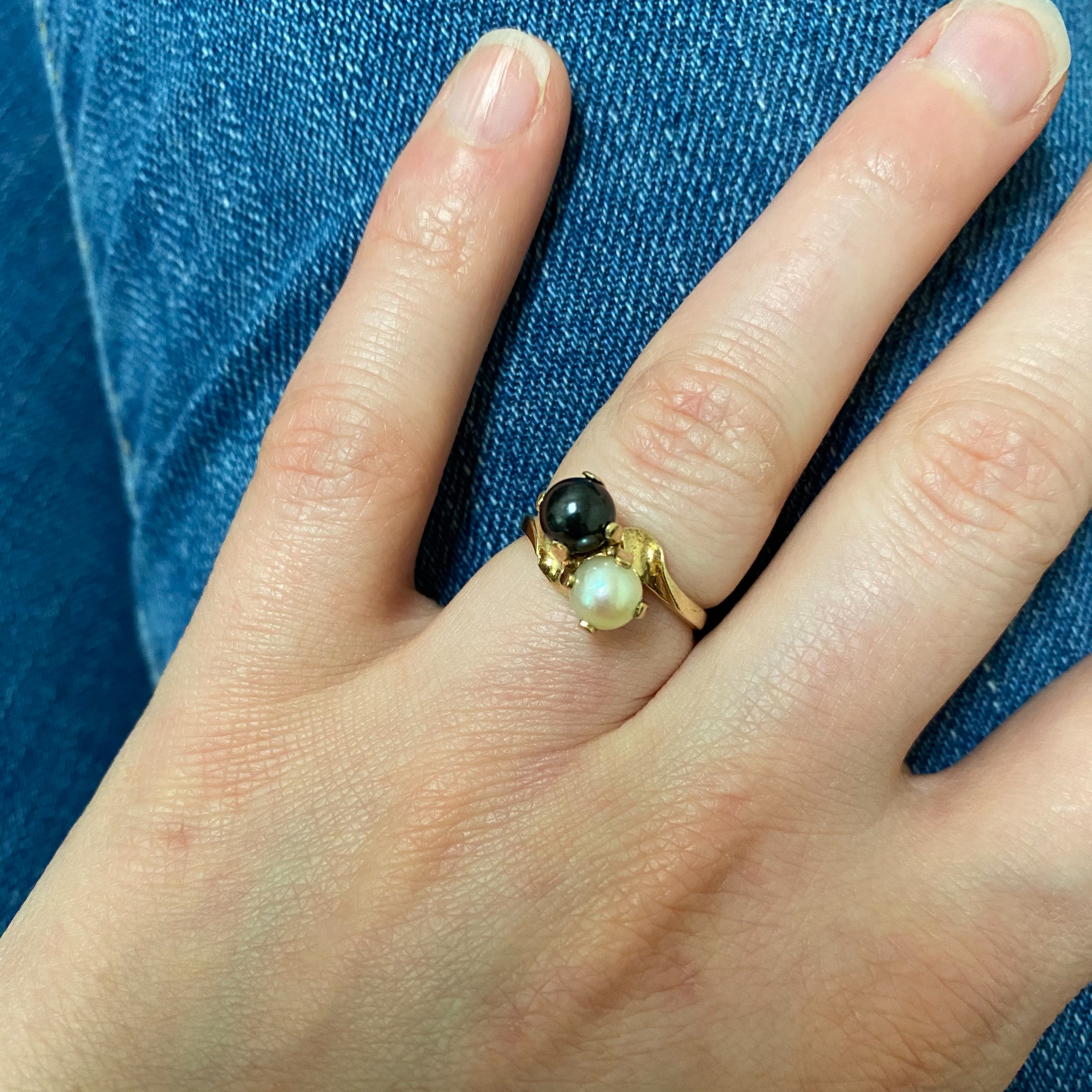 Pearl & Hematite Ring | 1.17ct, 2.60ct | SZ 5 |
