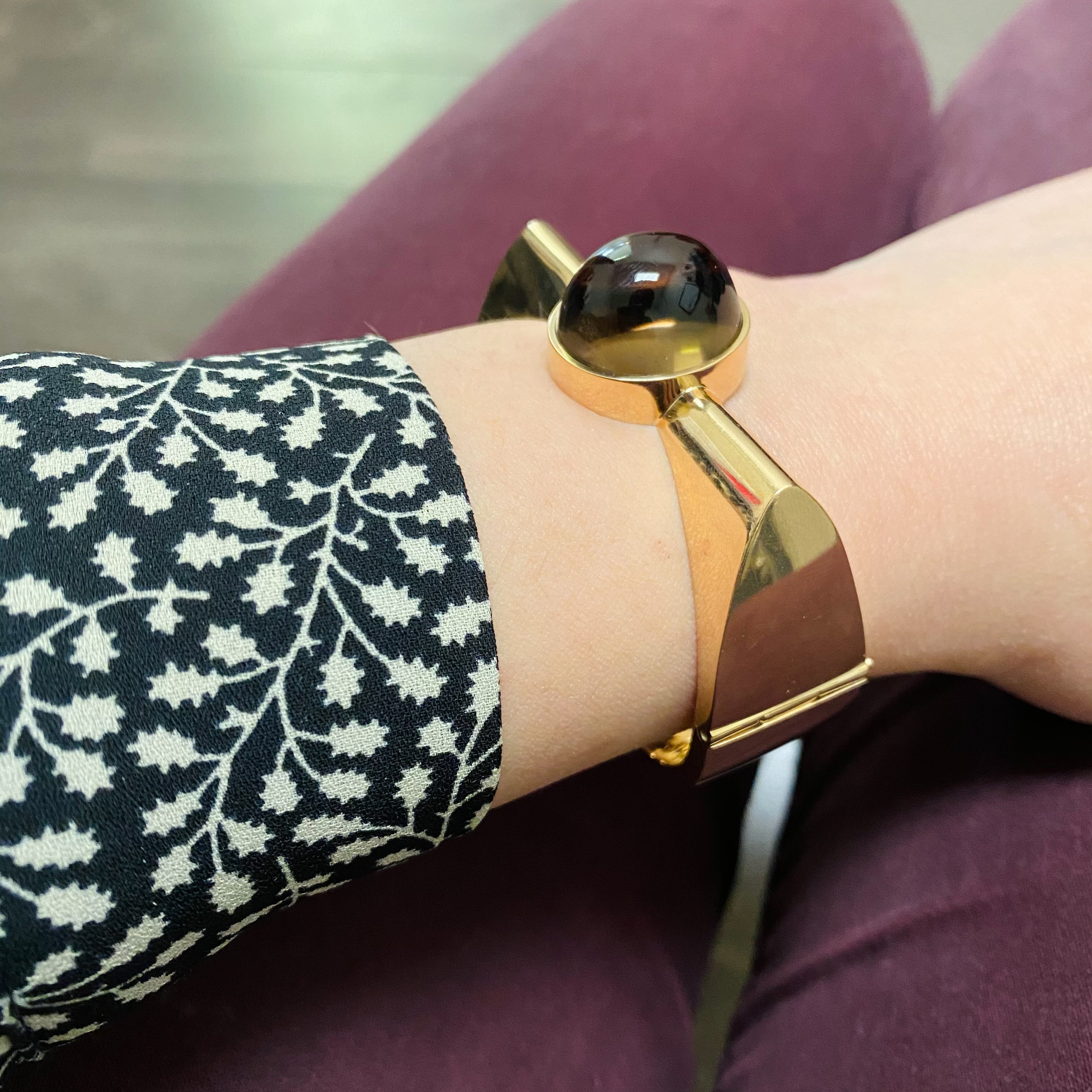 Chunky Smoky Quartz Bangle | 40.00ct | 6" |