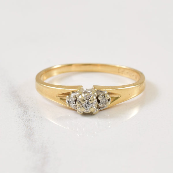 Three Stone Diamond Ring | 0.03ctw | SZ 5.25 |