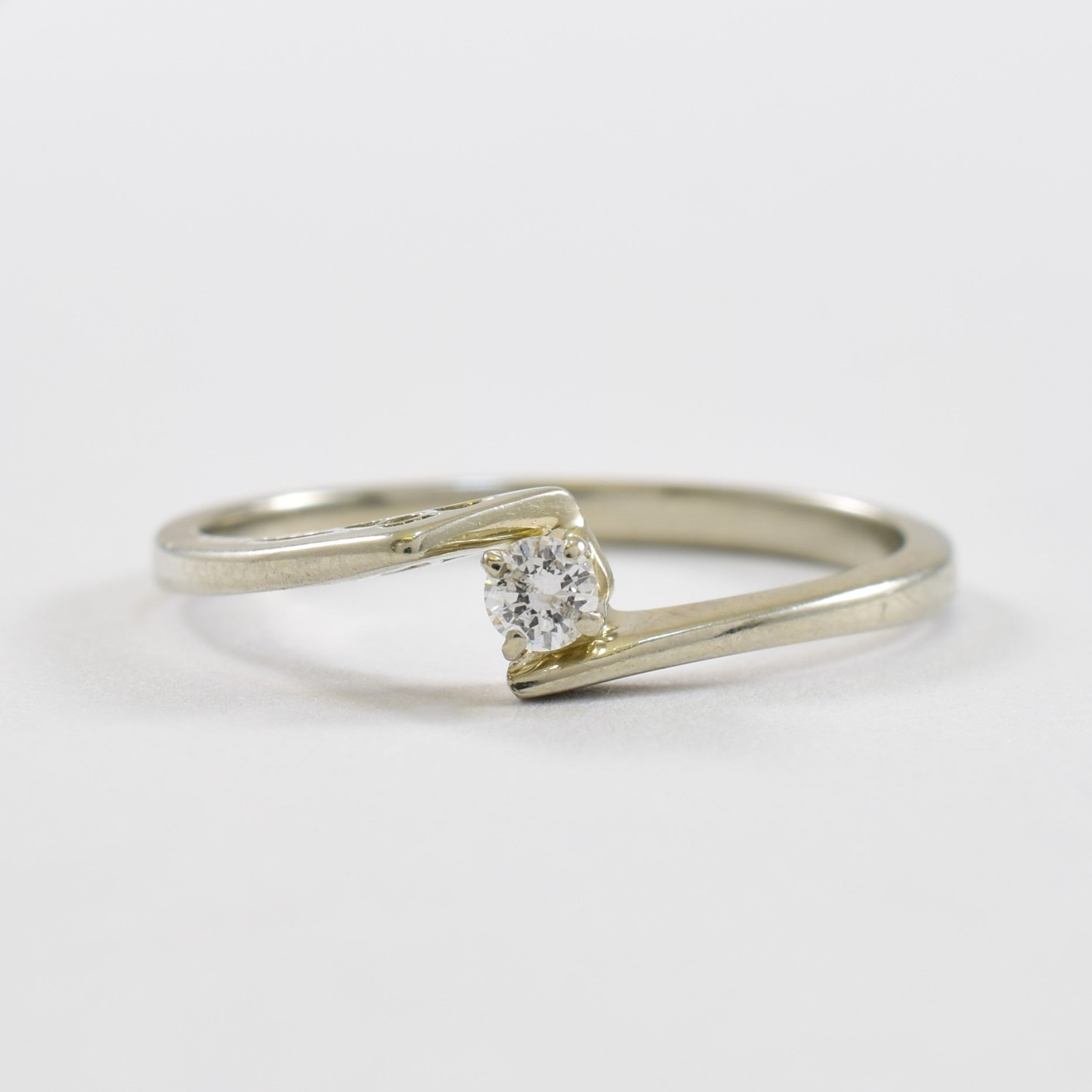Single Diamond Bypass Ring | 0.05ct | SZ 6 |