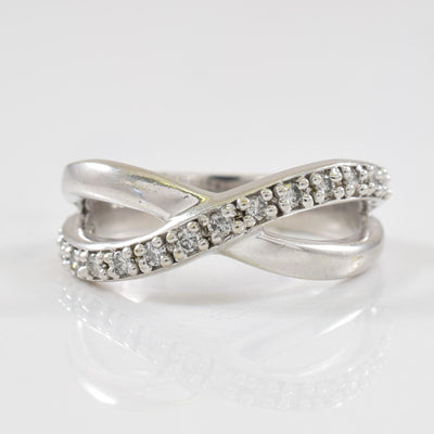 Diamond Crisscross Ring | 016ctw | SZ 6.5 |