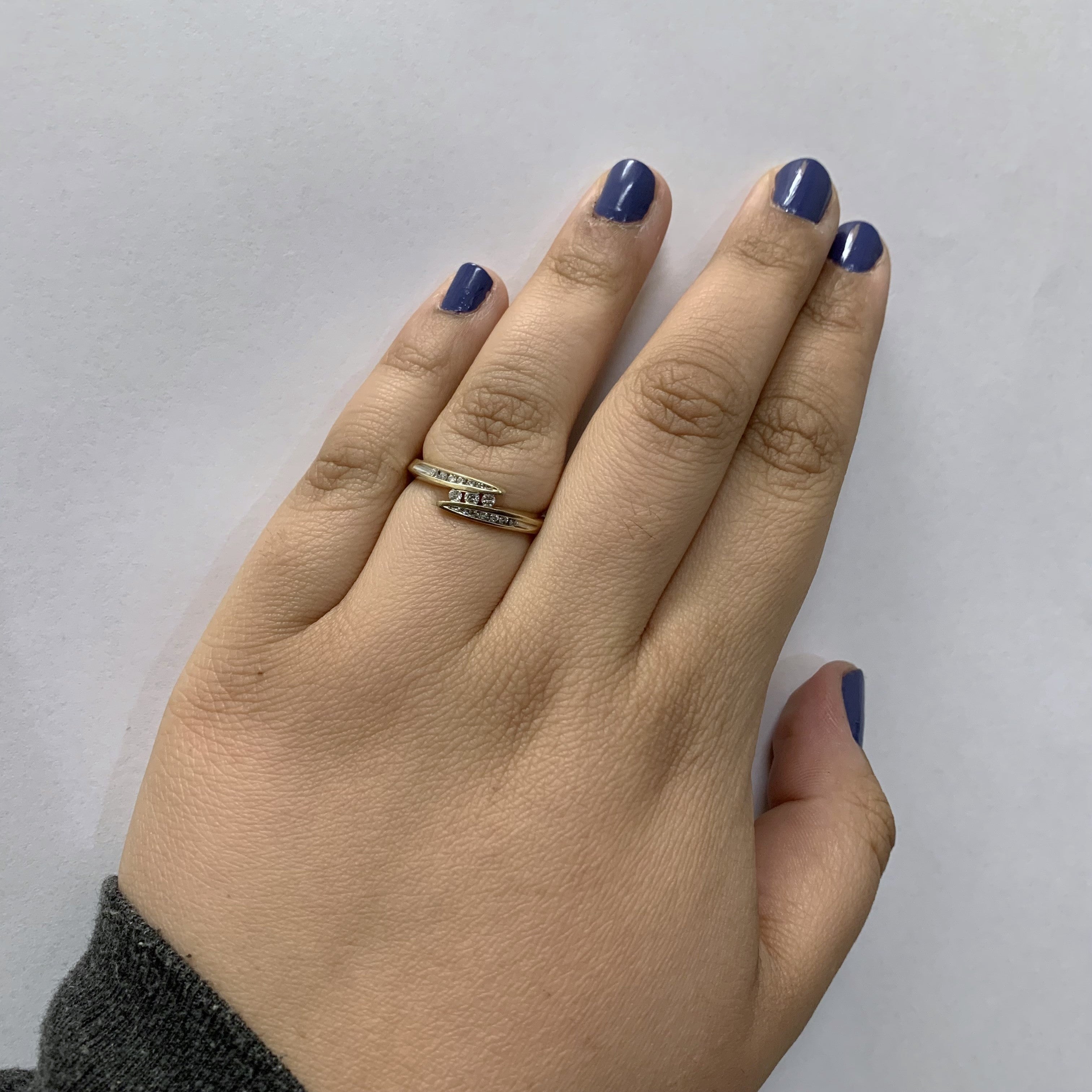 Bague sertie de diamants en canal | 0,12 ct | Taille 8,25 | 