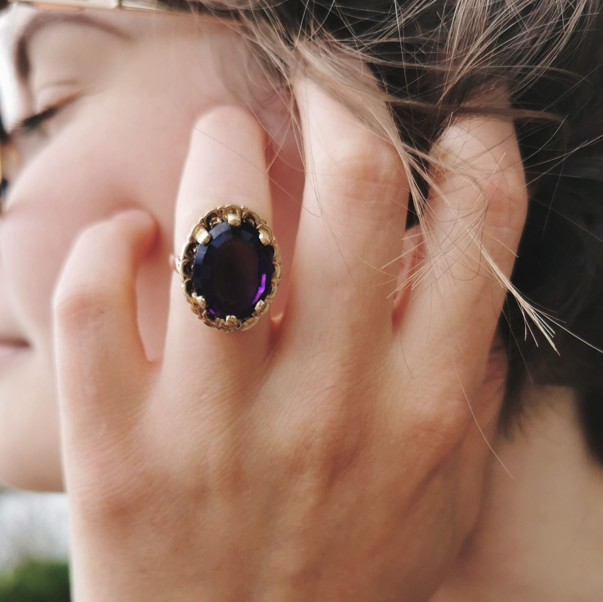 1970's Amethyst Cocktail Ring | 6.00 ct | SZ 5.75 |
