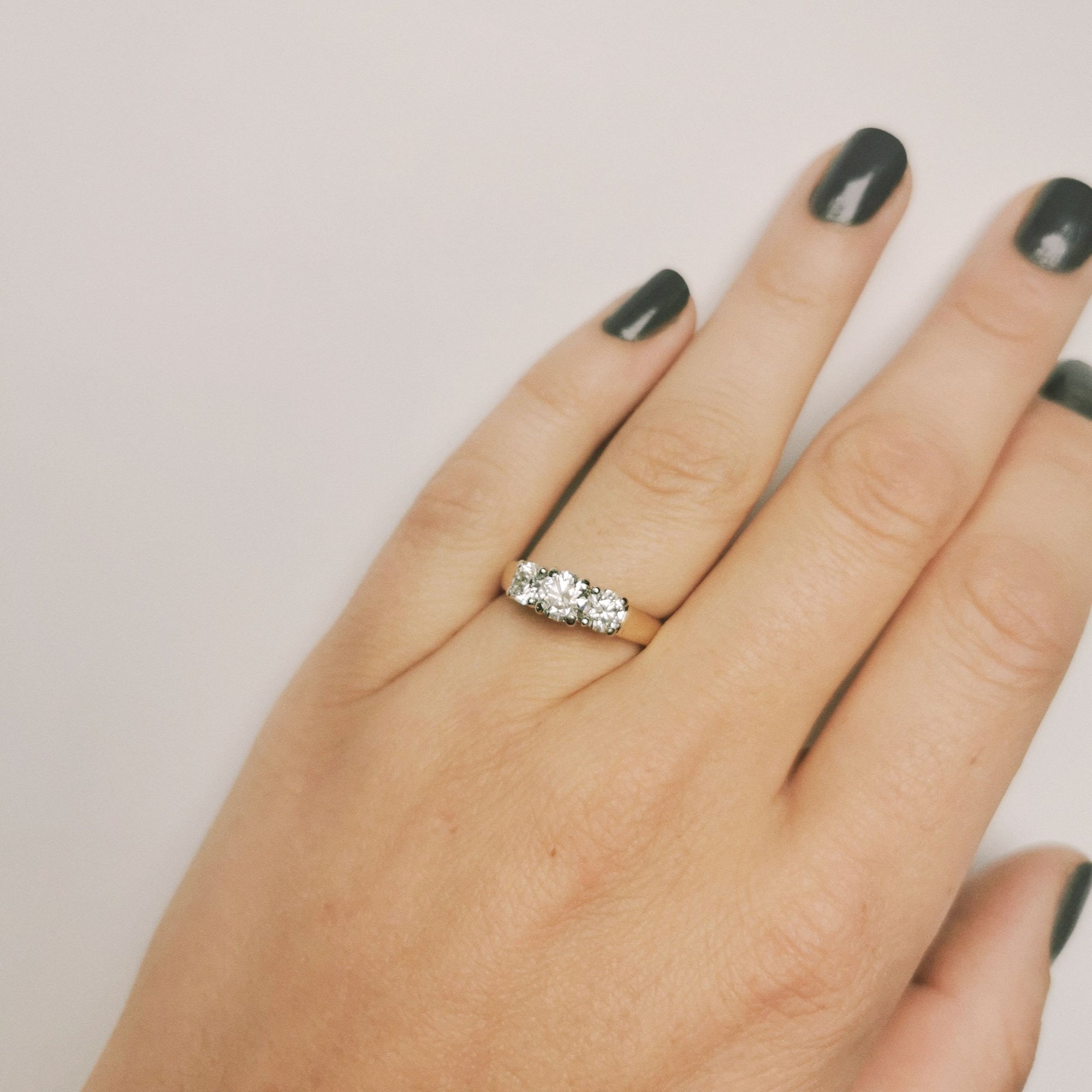 Three Stone Diamond Engagement Ring | 1.30 ctw | I1, H | SZ 7 |