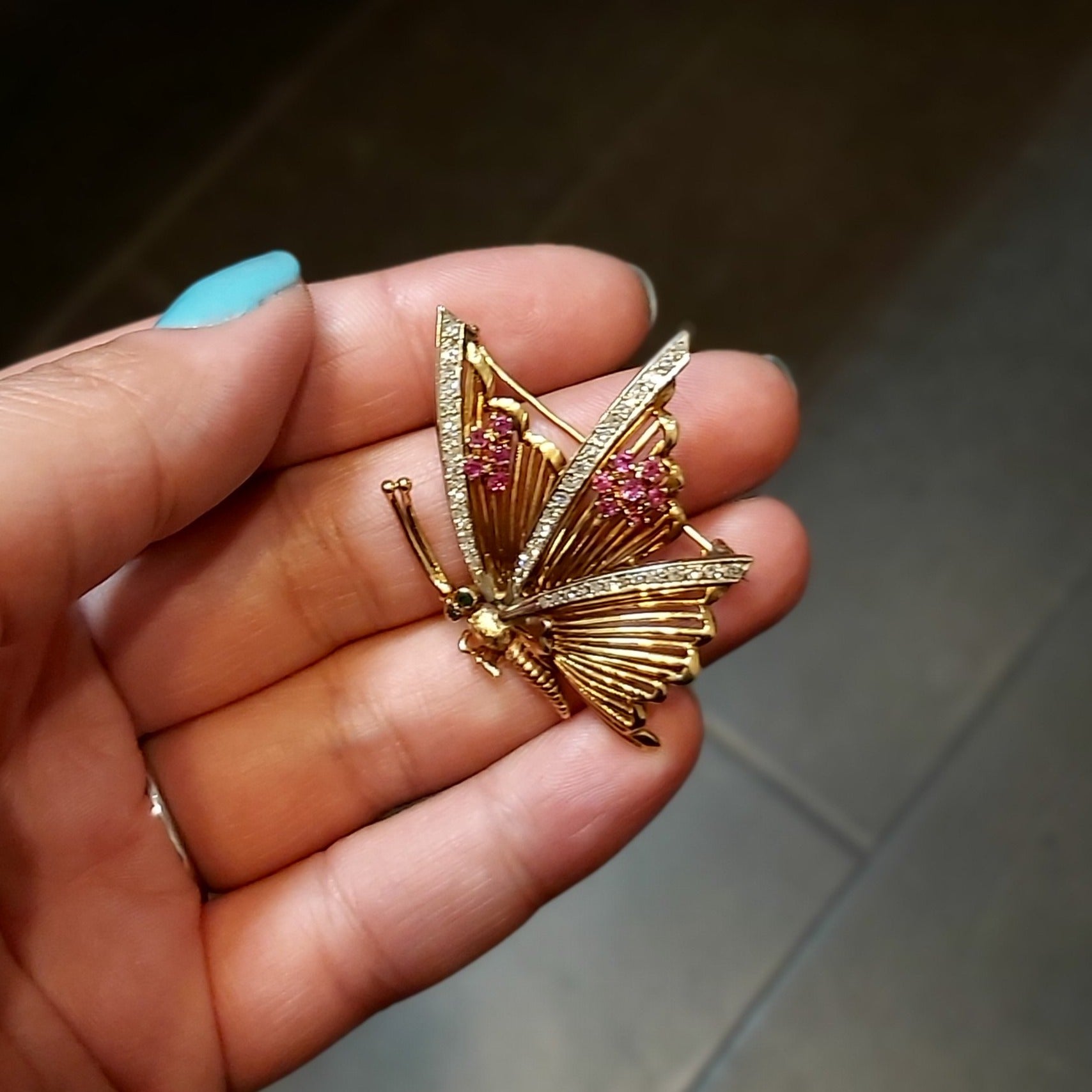 Gemstone Butterfly Brooch | 0.45 ctw |