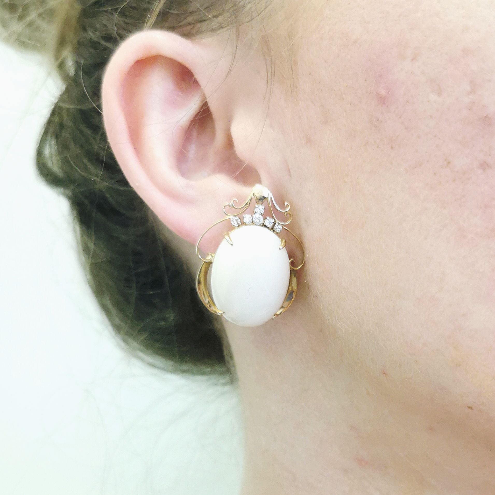 Angel Skin Coral & Diamond Earrings | 0.30ctw, 50.00ctw |