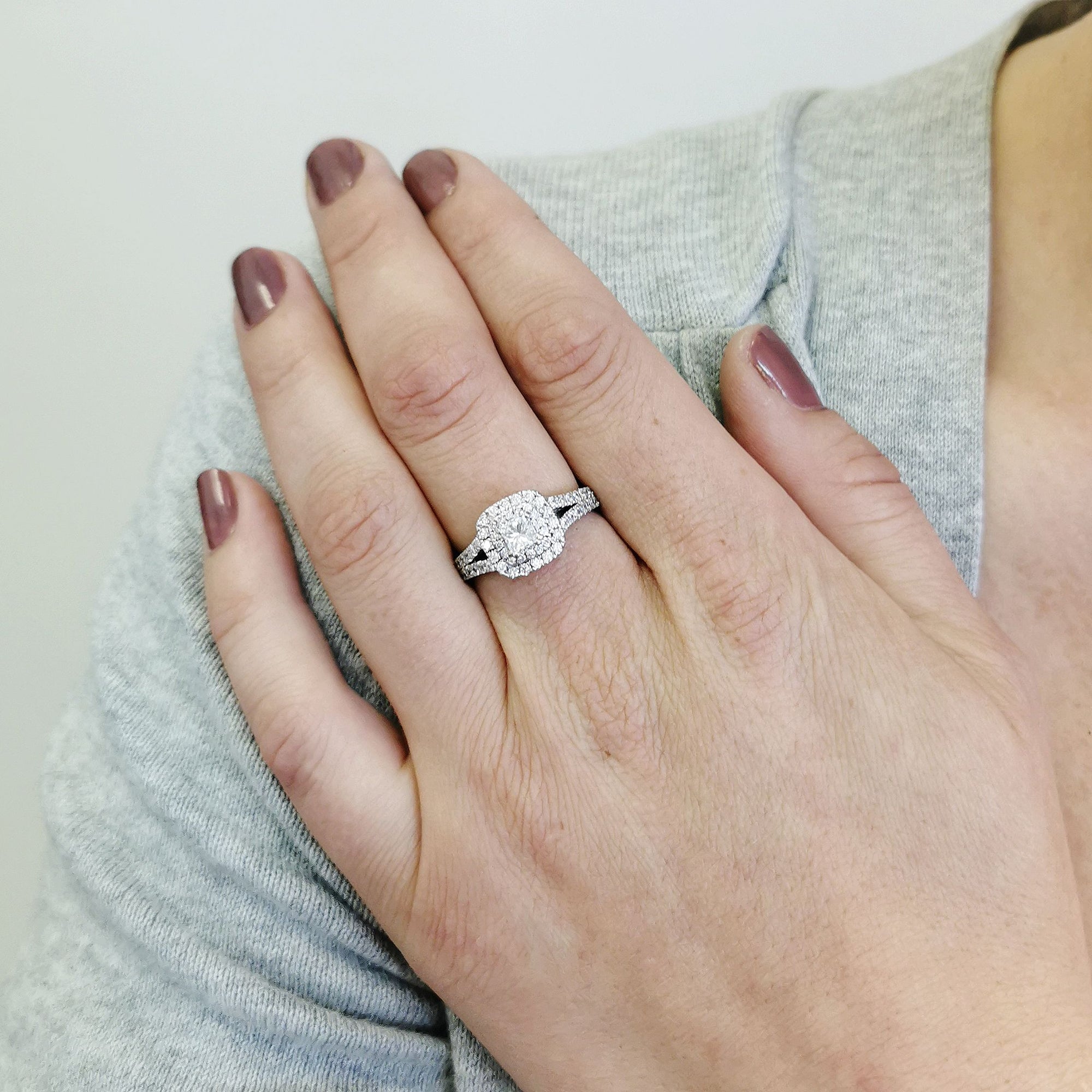 'Spence Diamonds' Princess Double Halo Engagement Ring | 1.20ctw | SZ 8.5 |