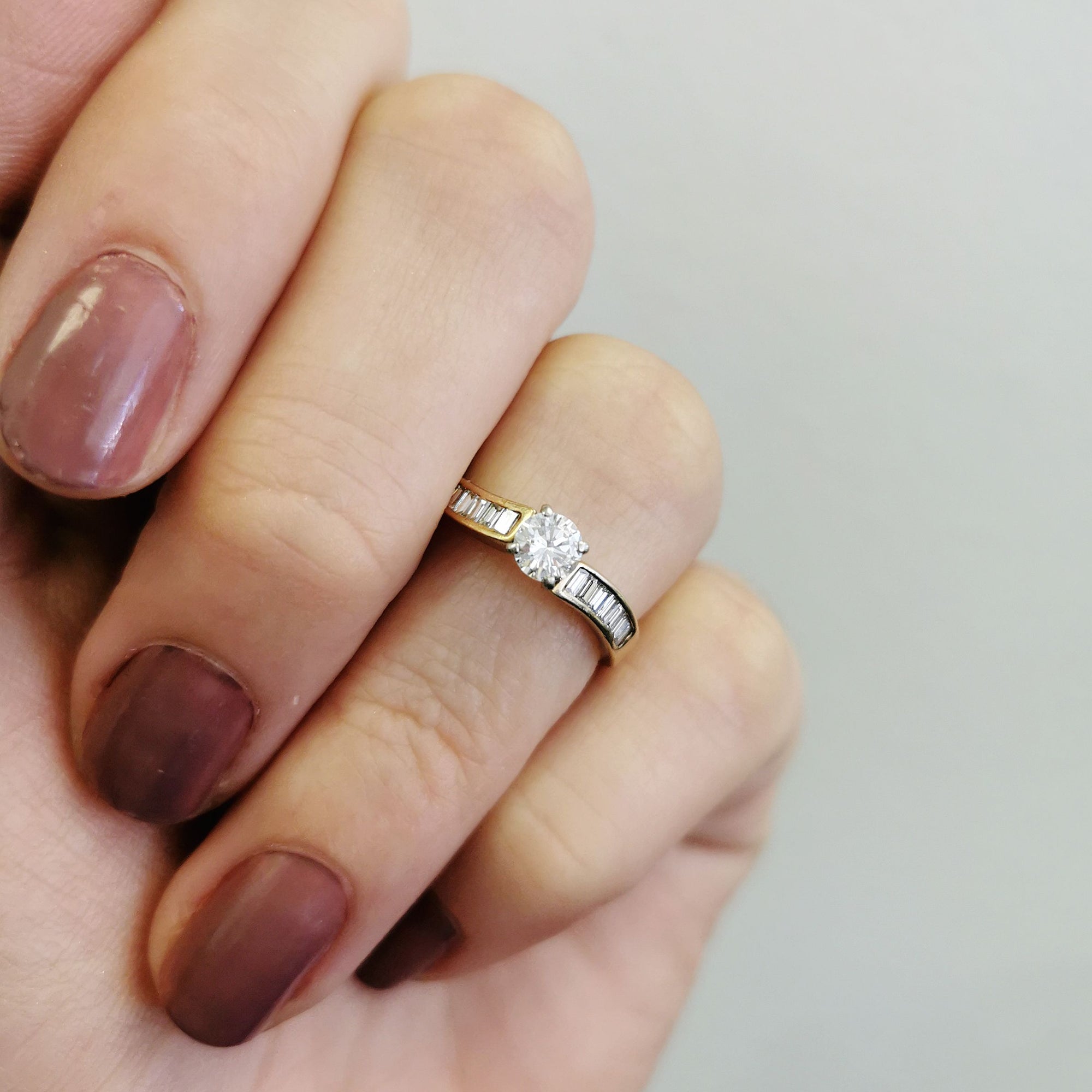 Diamond Engagement Ring With Baguette Cut Accents | 0.57ctw | SZ 4.5 |