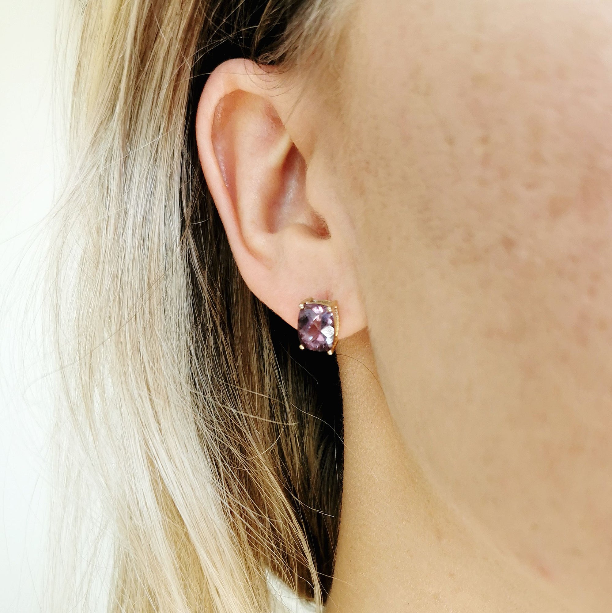 Synthetic Alexandrite Stud Earrings | 4.50ctw |