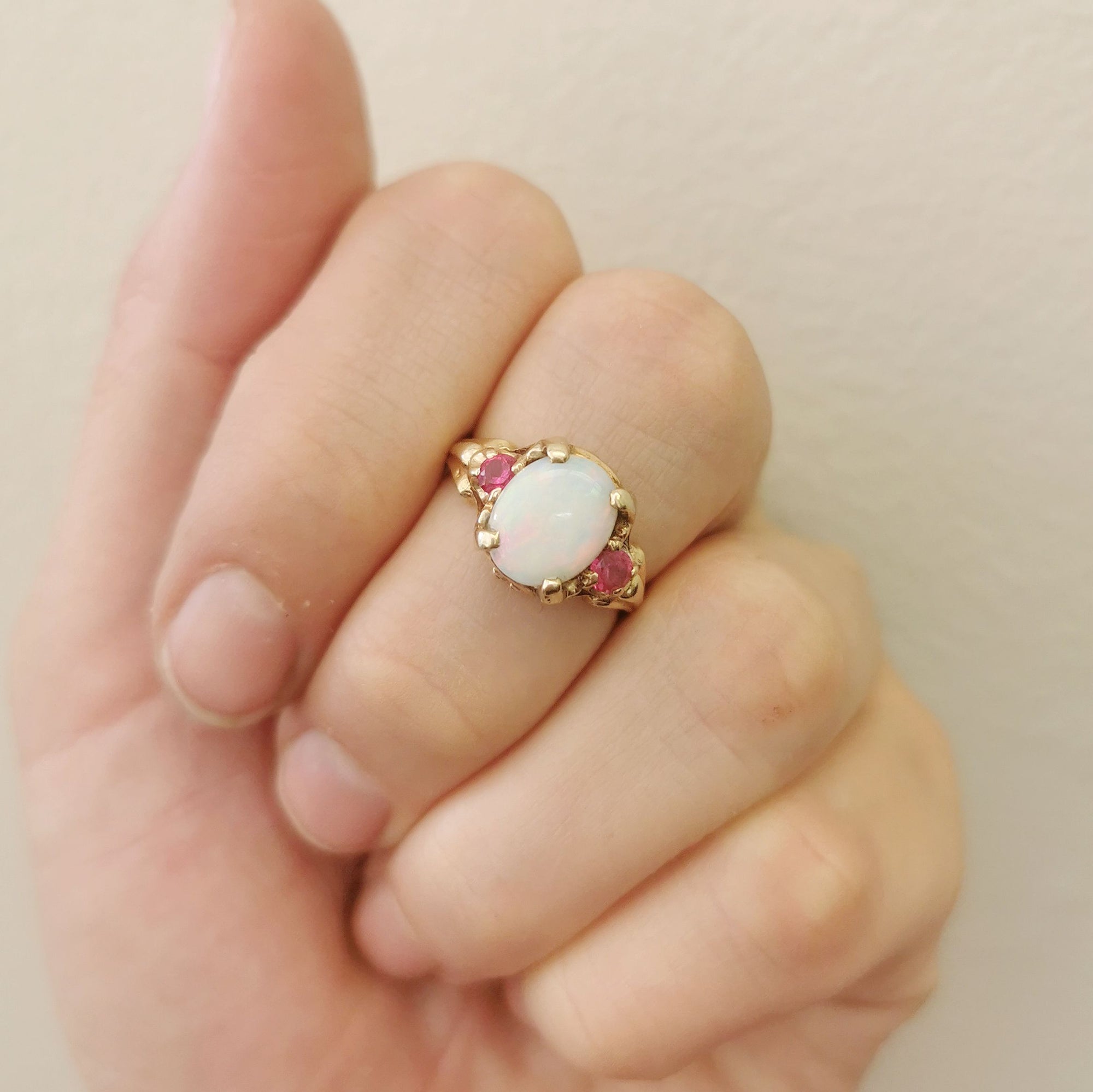 Opal & Ruby Ring | 0.30ctw, 1.15ct | SZ 6 |