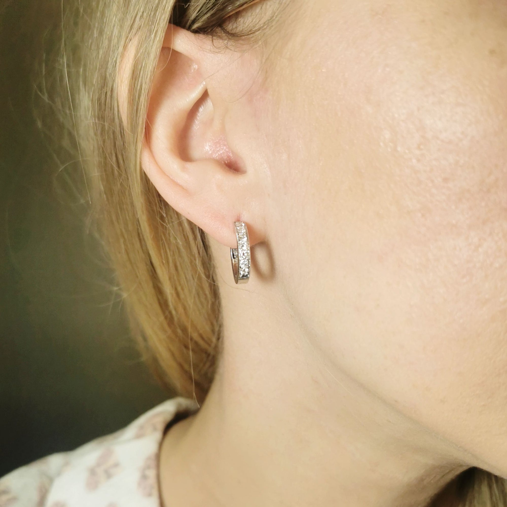 Milgrain Diamond Hoop Earrings | 0.40ctw |