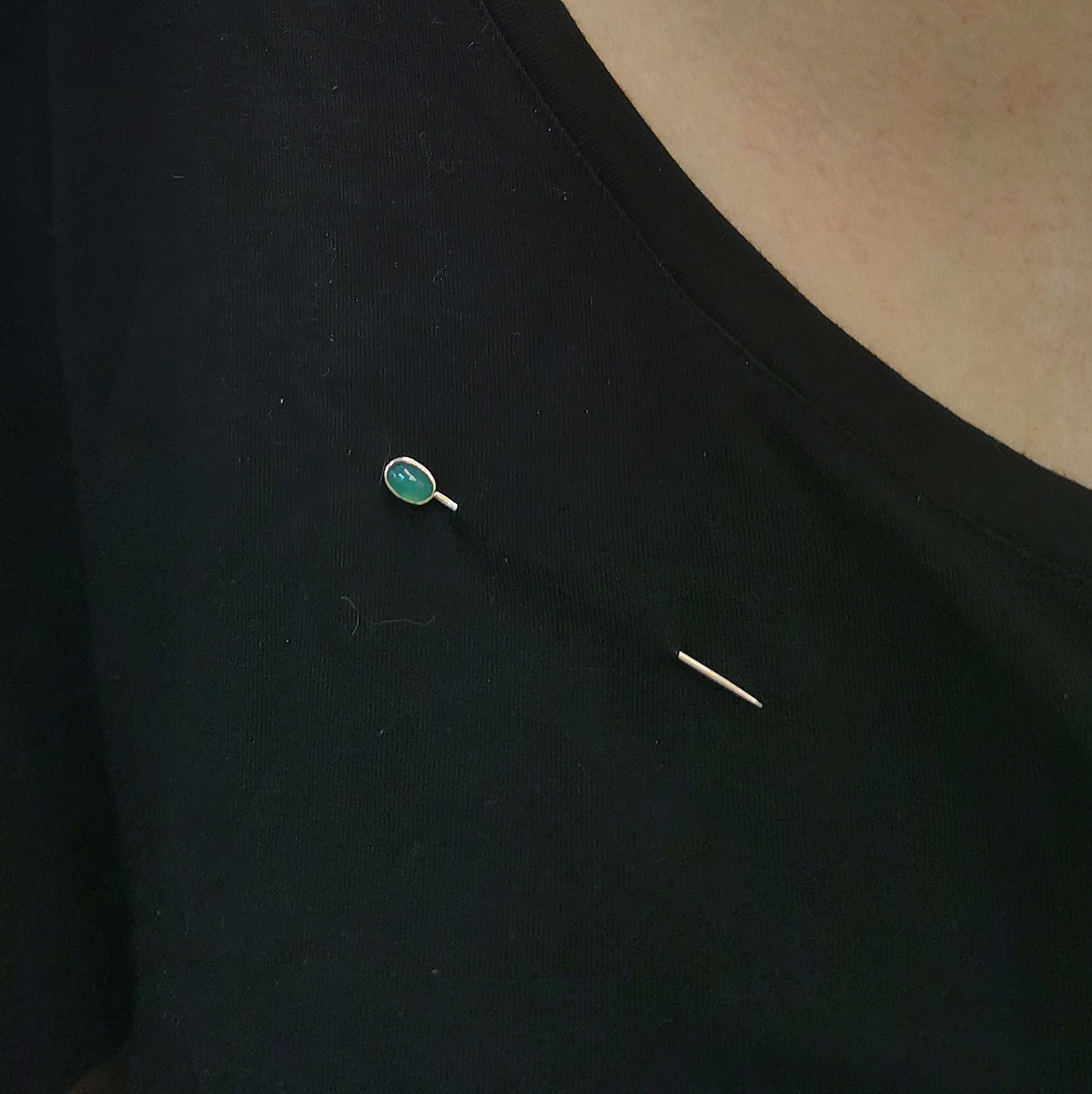 Green Chalcedony Pin |