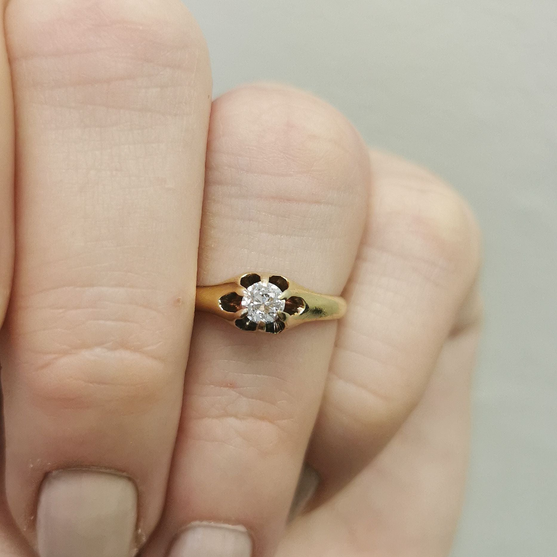 Ryrie Bros' Early 1900's Vintage Solitaire Diamond Ring | 0.18ct | SZ 5.5 |