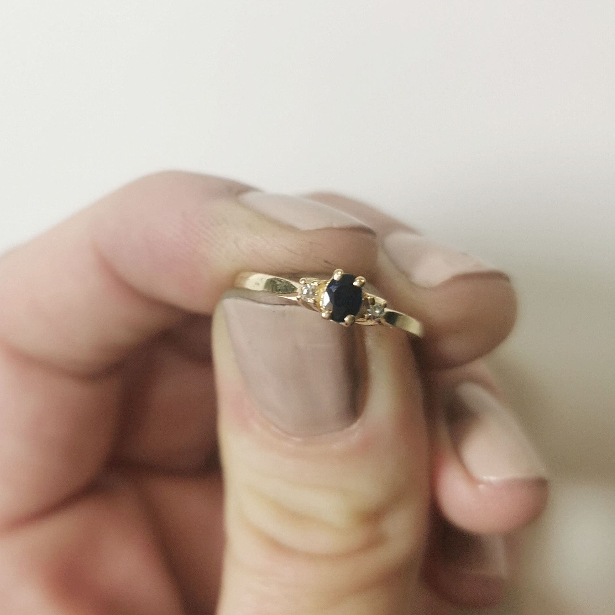 Three Stone Sapphire & Diamond Ring | 0.02ctw, 0.23ct | SZ 5.25 |