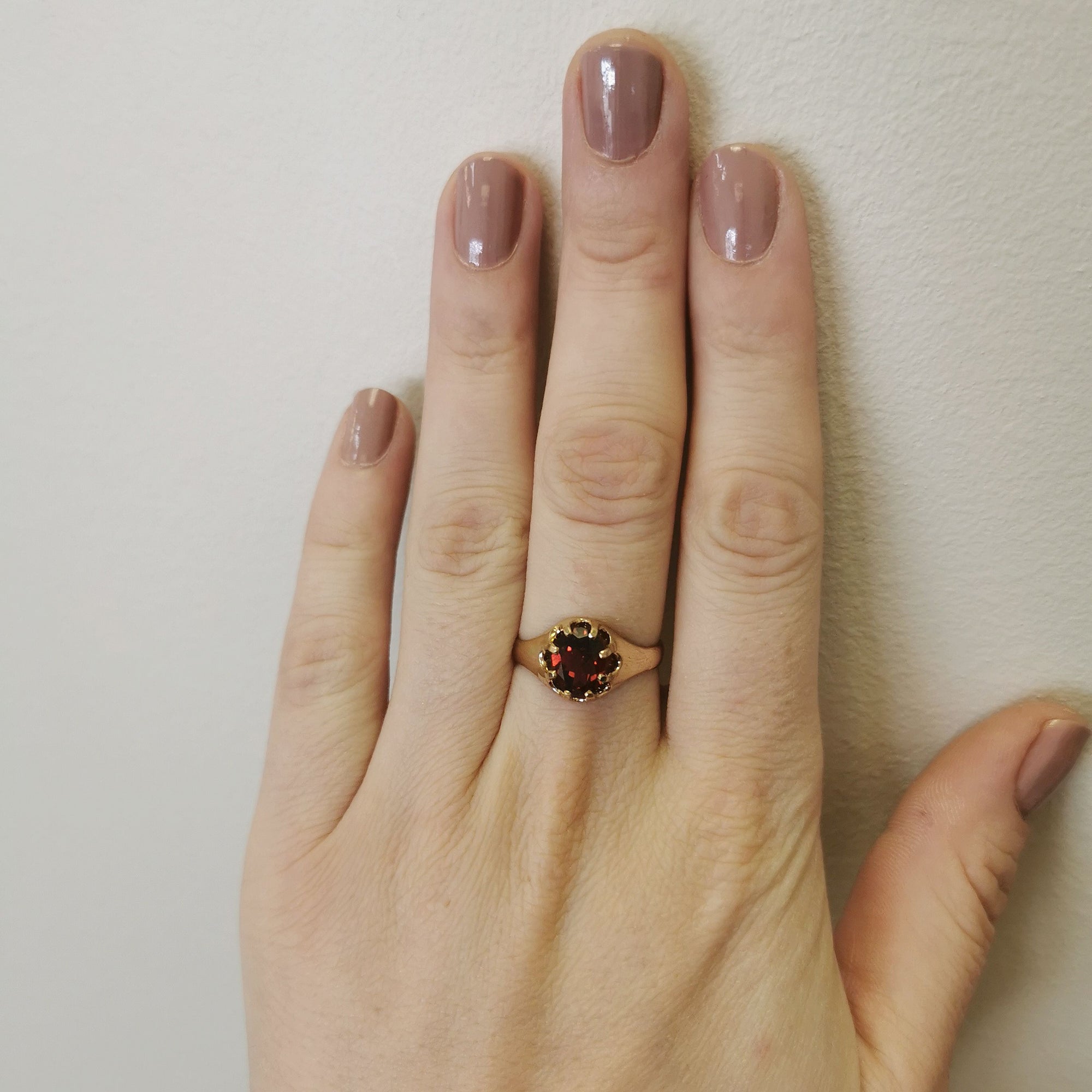 Reconstructed Victorian Era Garnet Ring | 2.60ct | SZ 9 |