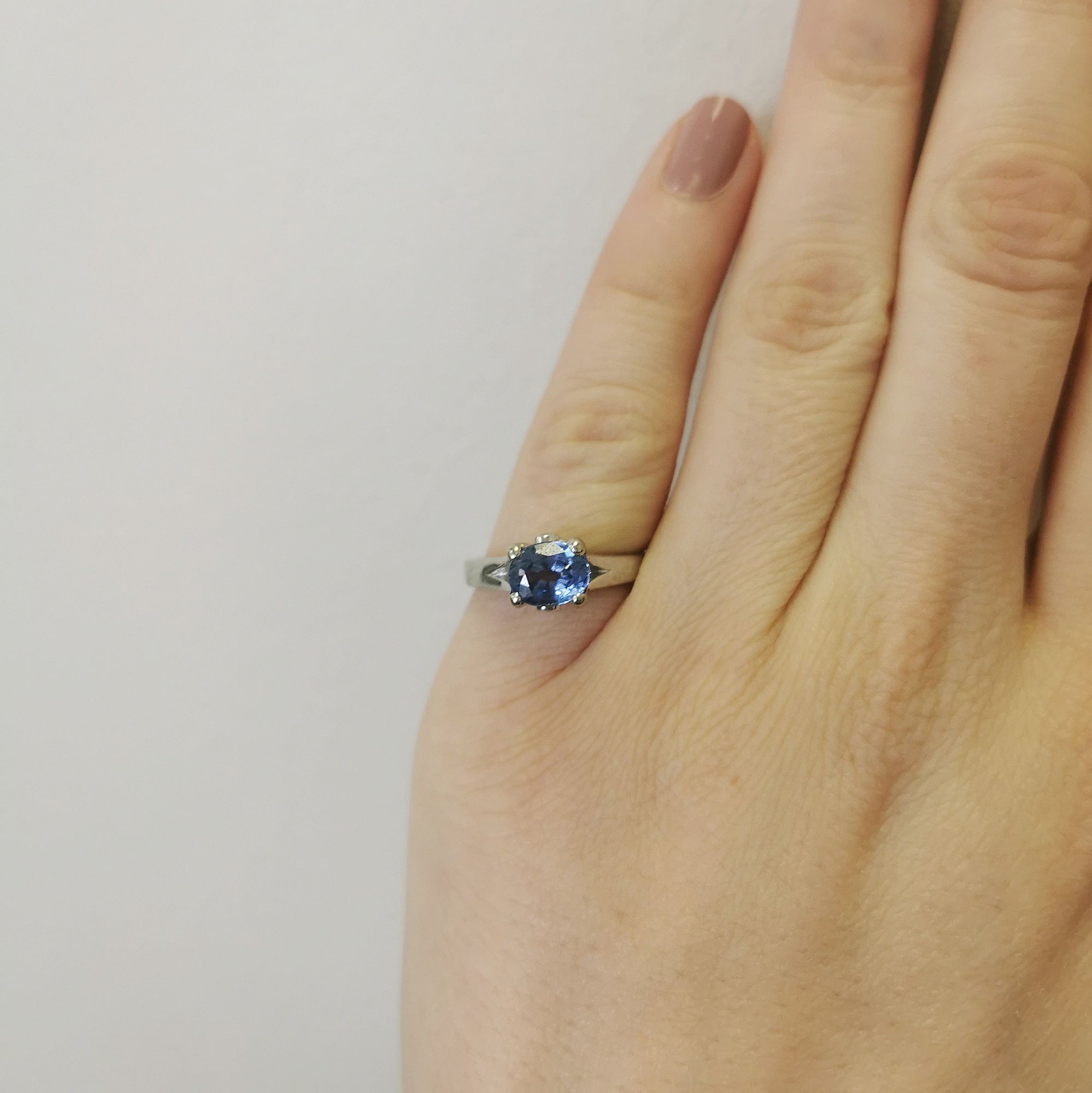 Cornflower Blue Sapphire Engagement Ring | 0.04ctw, 1.50ct | SZ 6 |