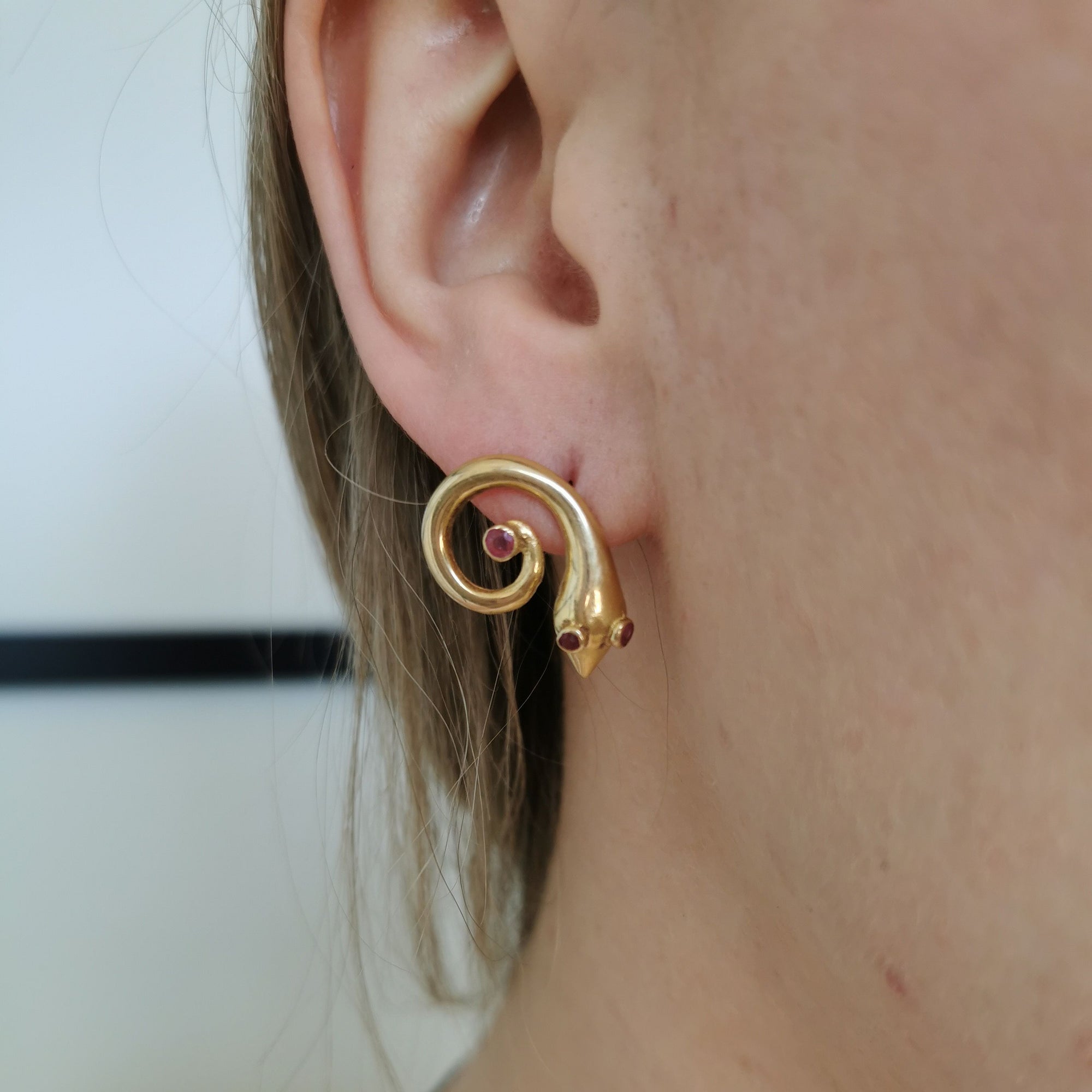 Coiled Snake Ruby Stud Earrings | 0.36ctw |