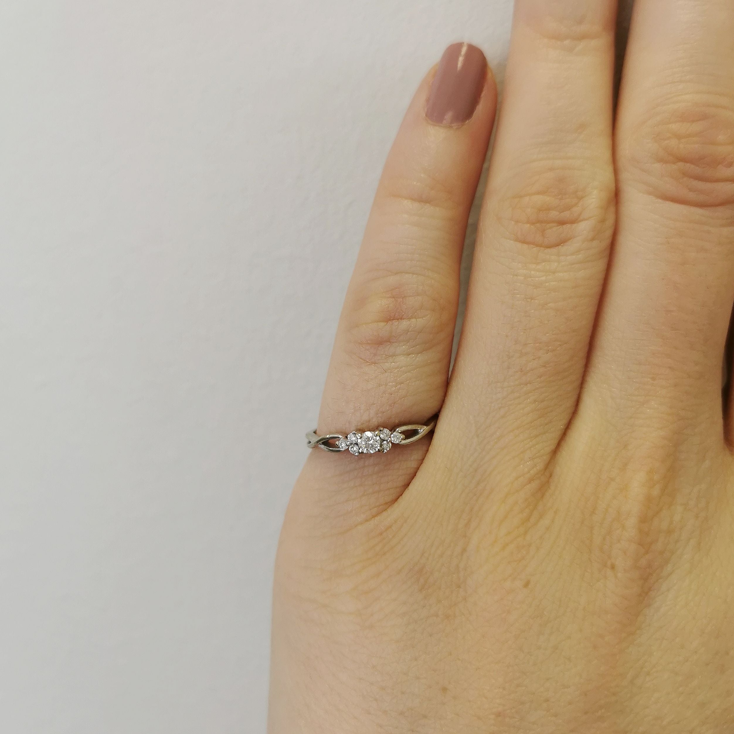 Bague de promesse en diamant | 0,12 ct | Taille 5,75 | 