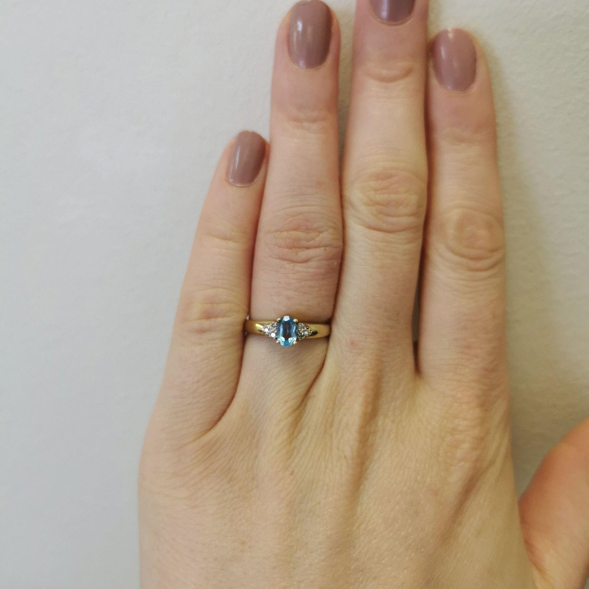 Blue Topaz & Diamond Ring | 0.48ct, 0.02ctw | SZ 6.5 |