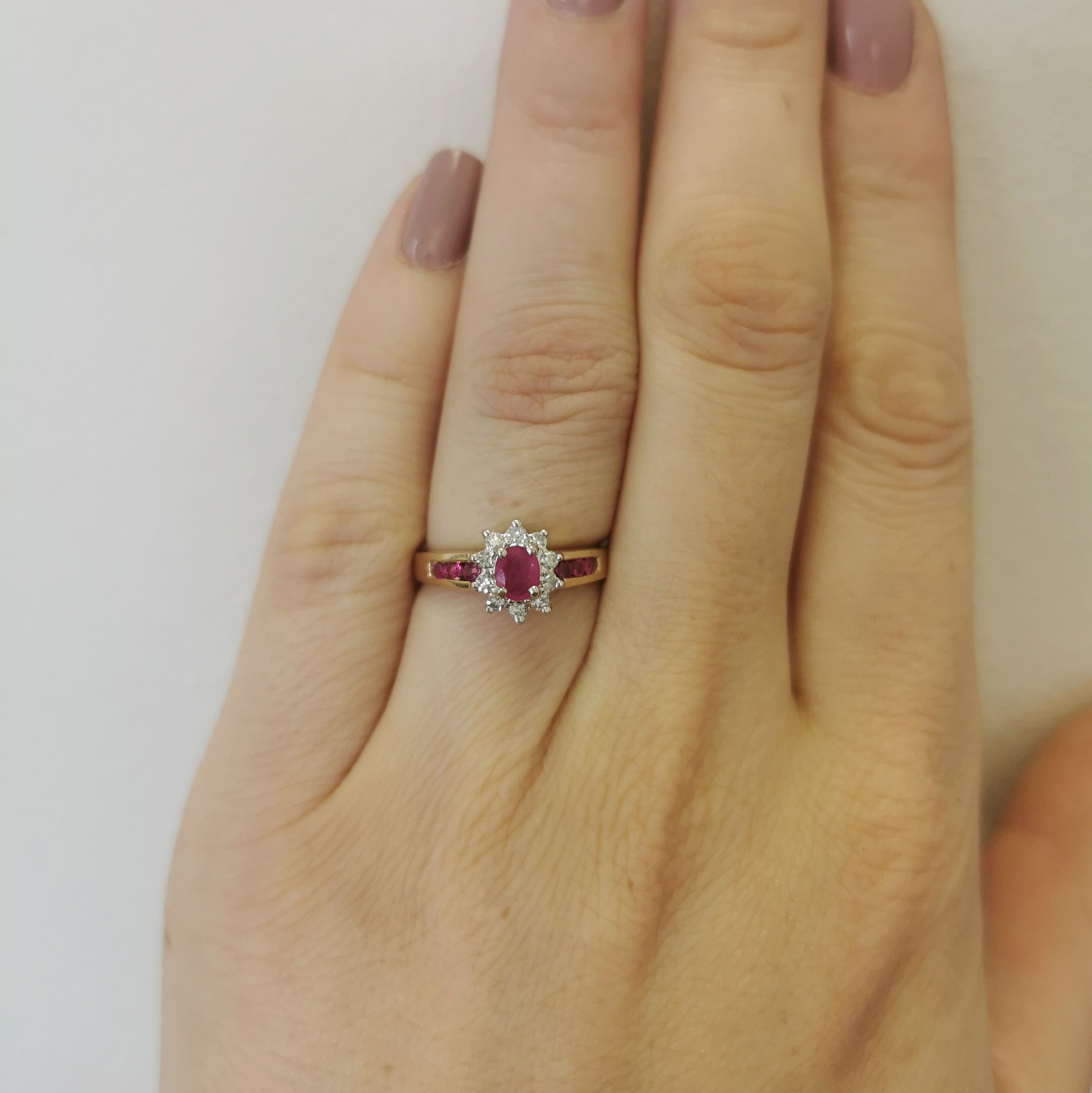 Ruby & Diamond Halo Ring | 0.80ctw, 0.20ctw | SZ 6.25 |