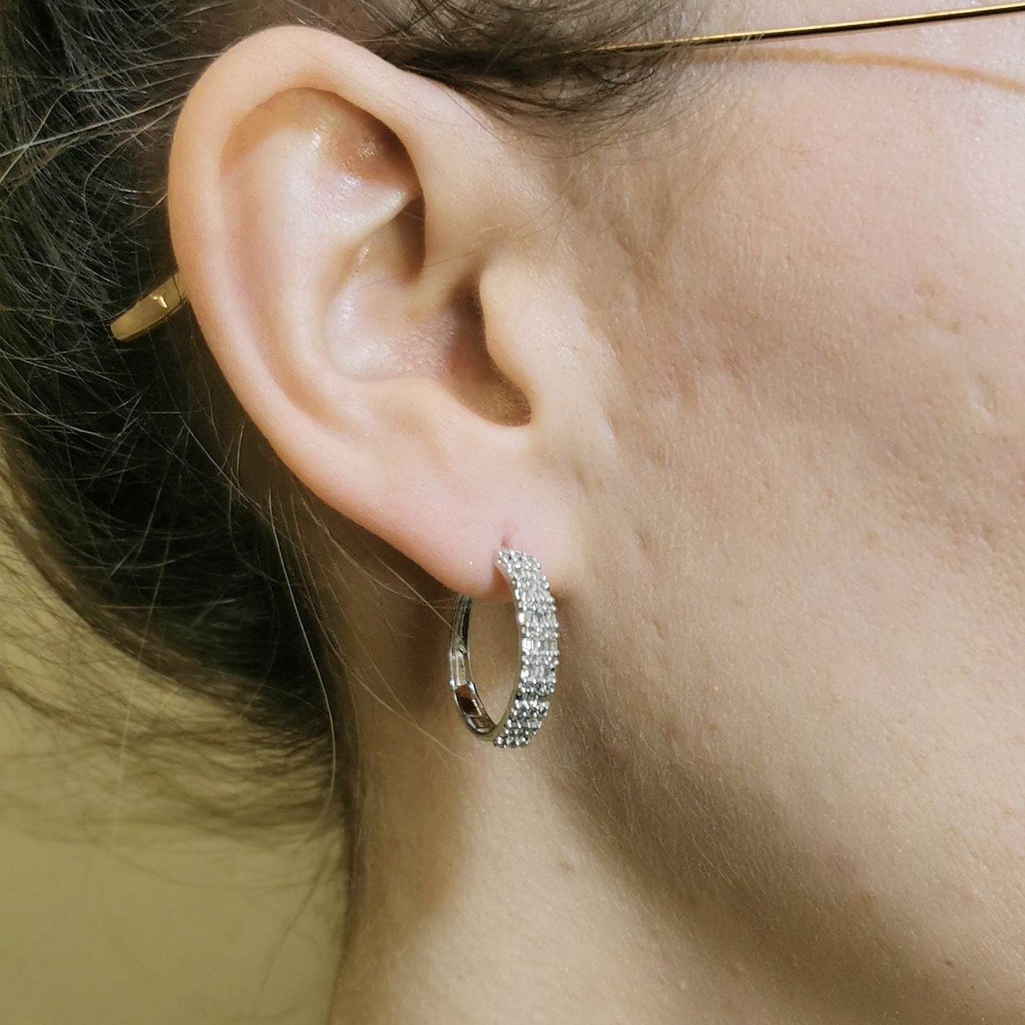 Baguette Diamond Hoop Earrings | 0.24ctw |