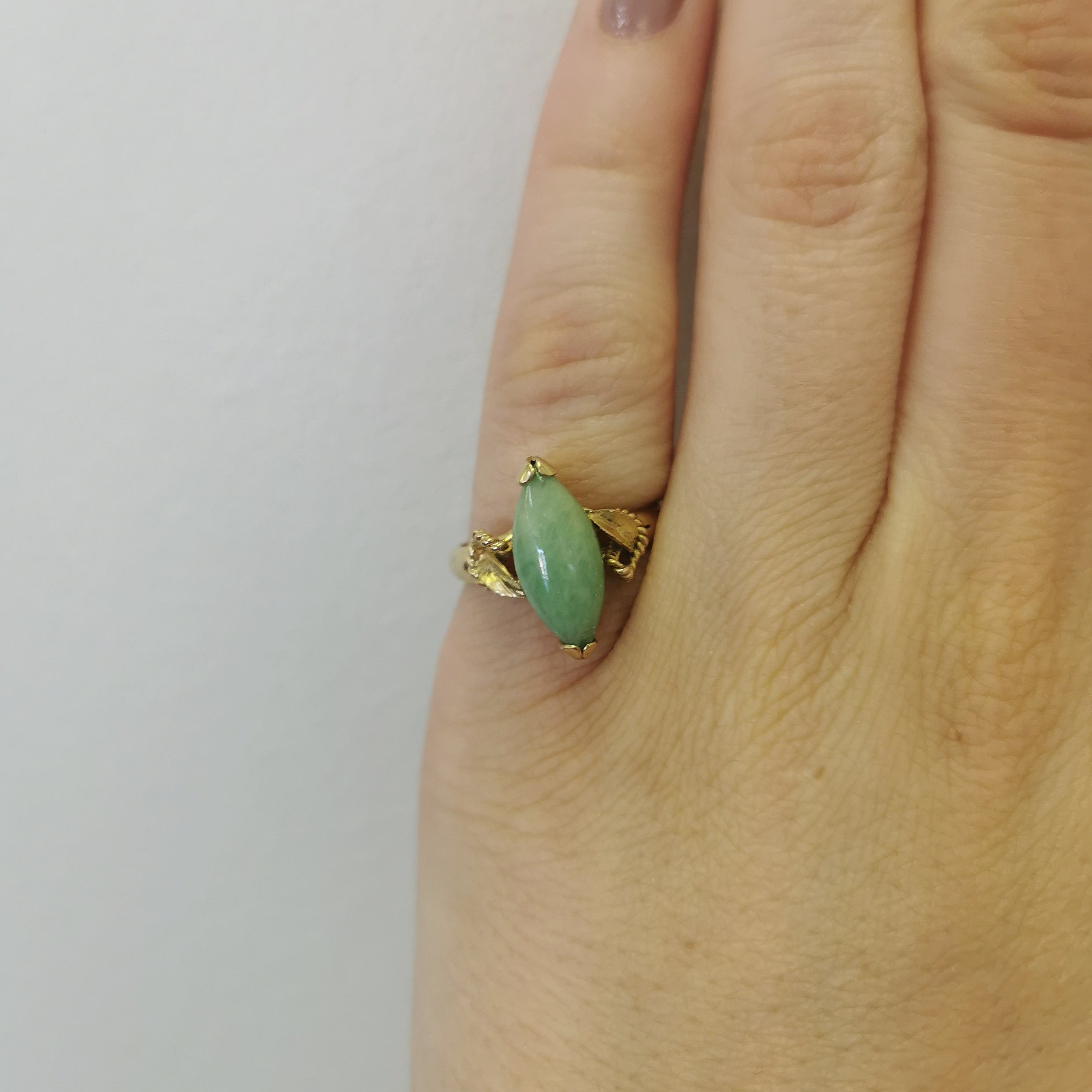 Bypass Jadeite Navette Ring | 2.30ct | SZ 6 |