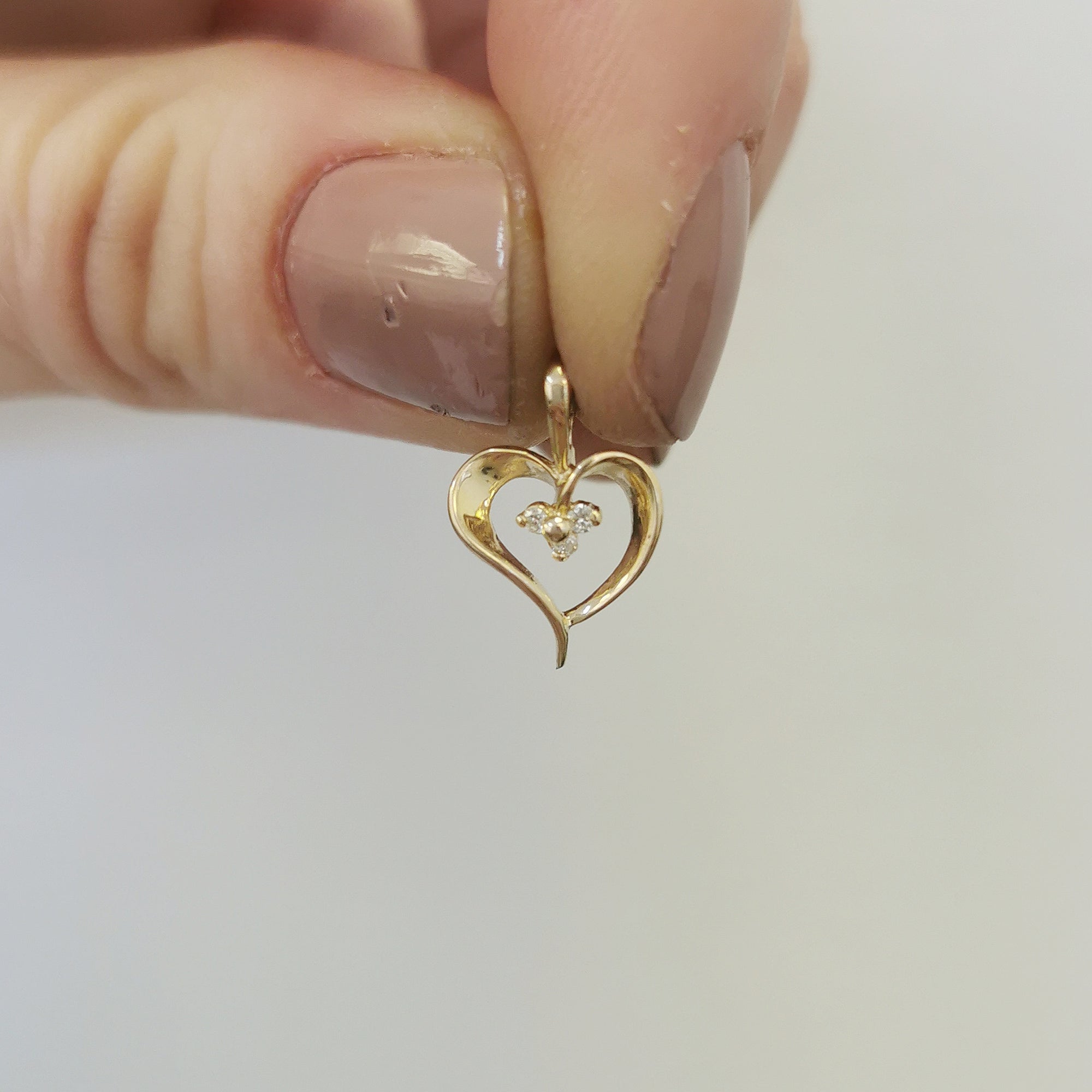 Three Stone Diamond Heart Pendant | 0.02ctw |