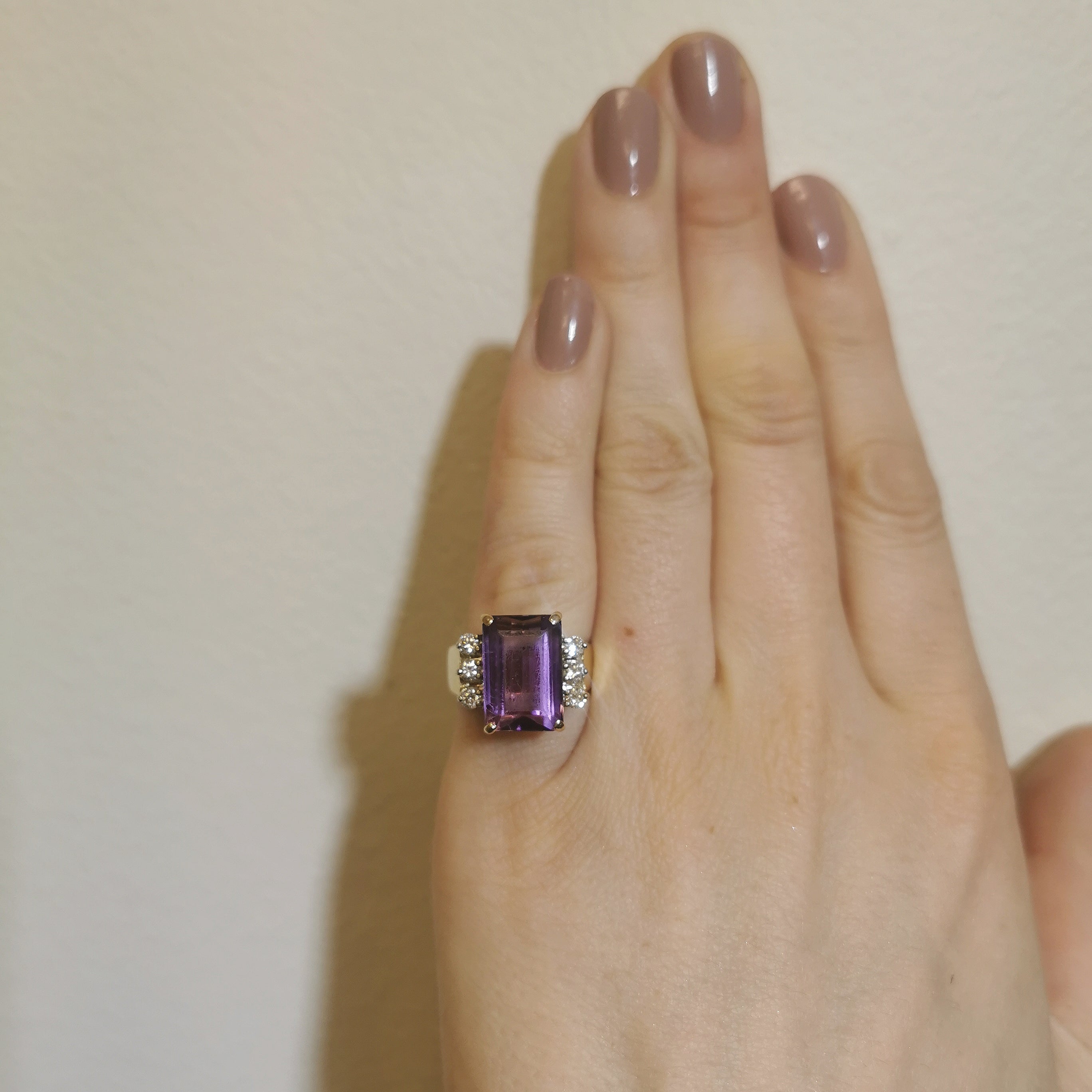 Amethyst & Diamond Cocktail Ring | 7.00ct, 0.33ctw | SZ 6 |