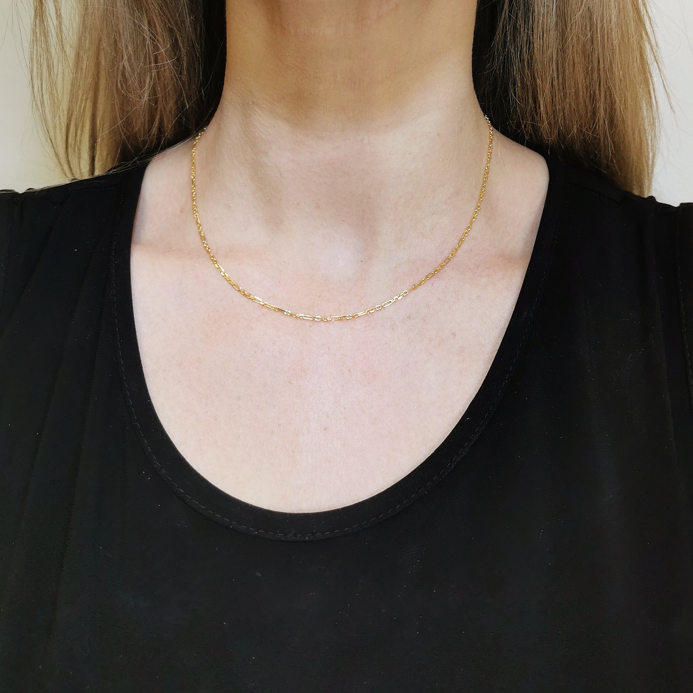 18k Yellow Gold Long & Short Chain | 15.5" |