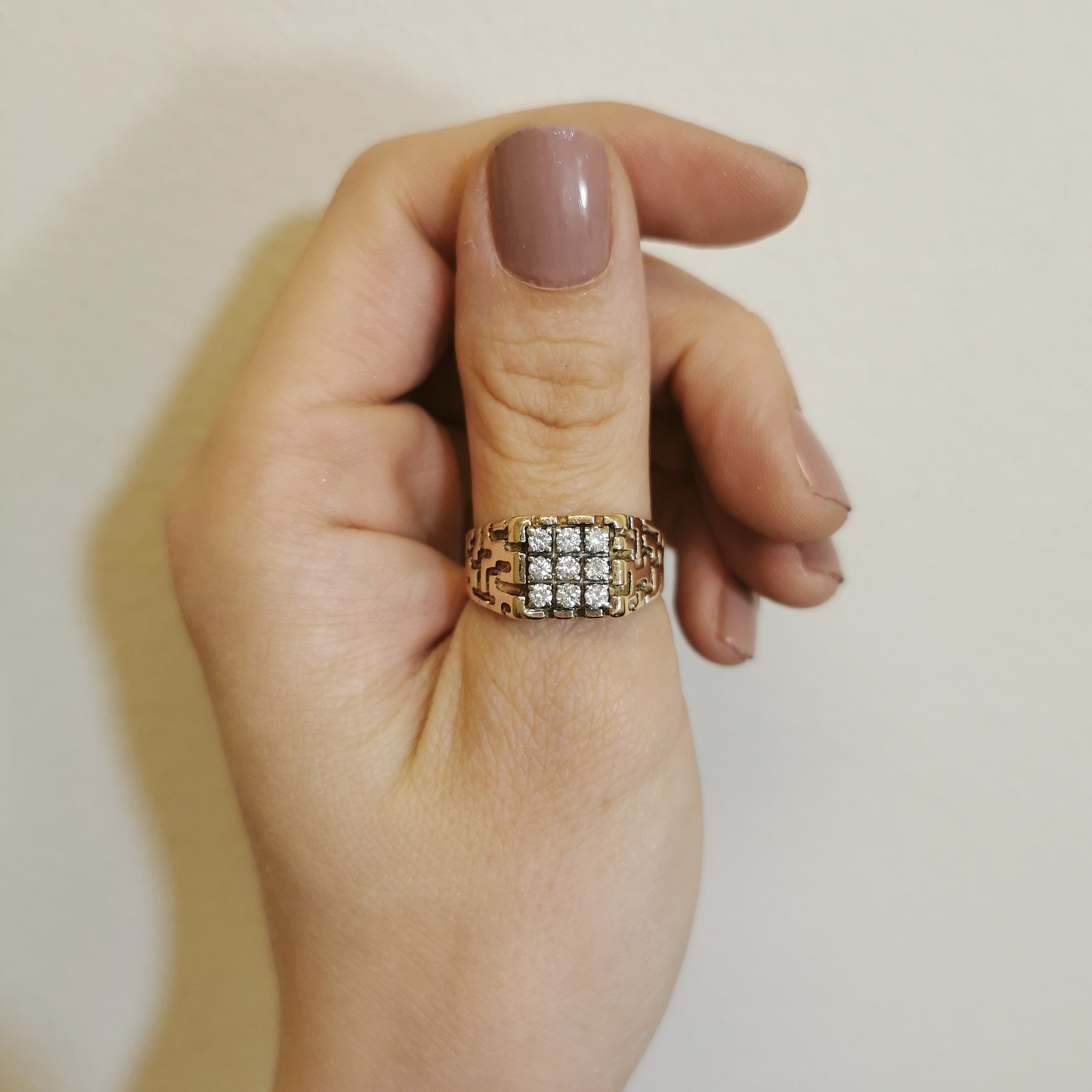 Geometric Cluster Grid Ring | 0.36ctw | SZ 10.5 |