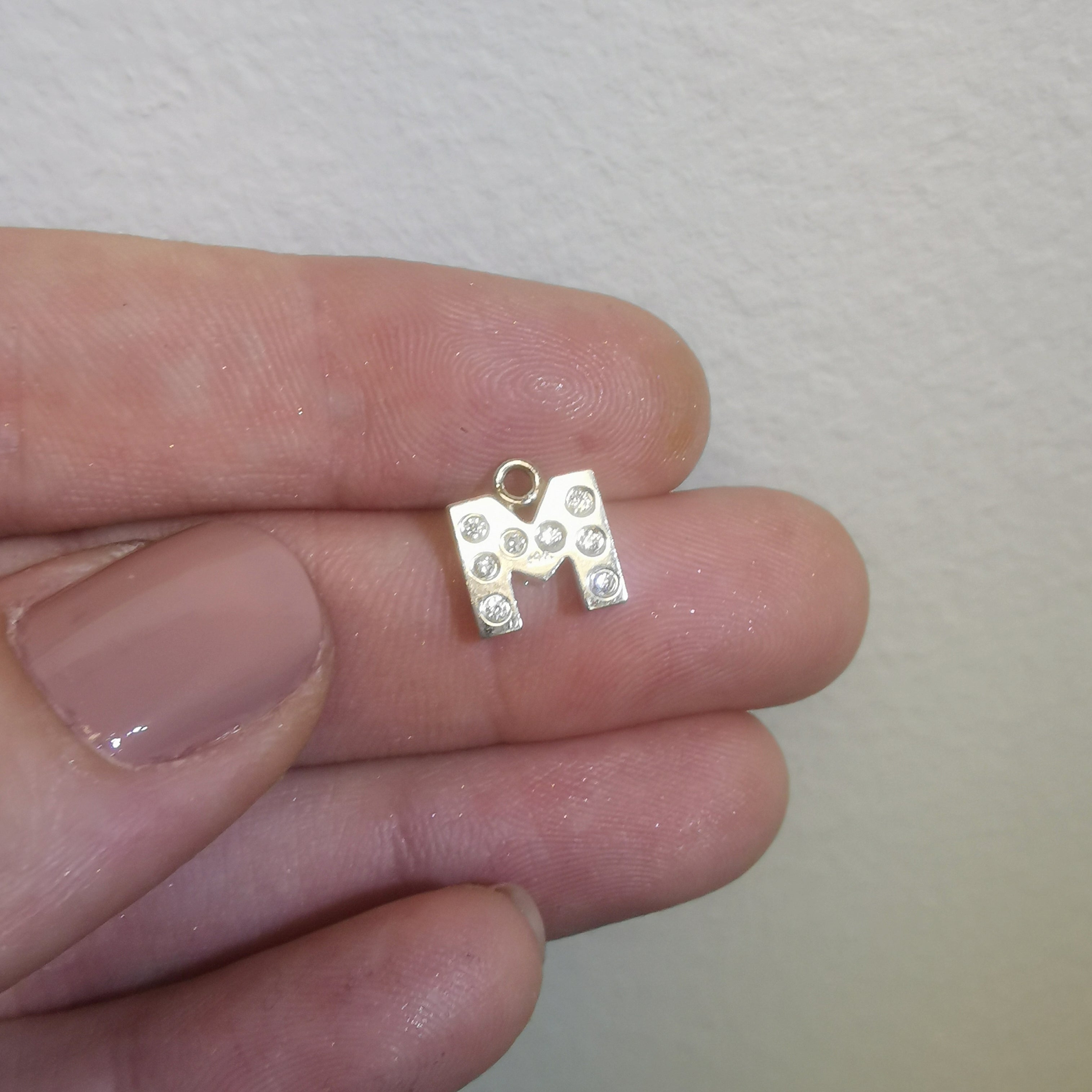 Diamond "M" Initial Double Sided Pendant | 0.16ctw |