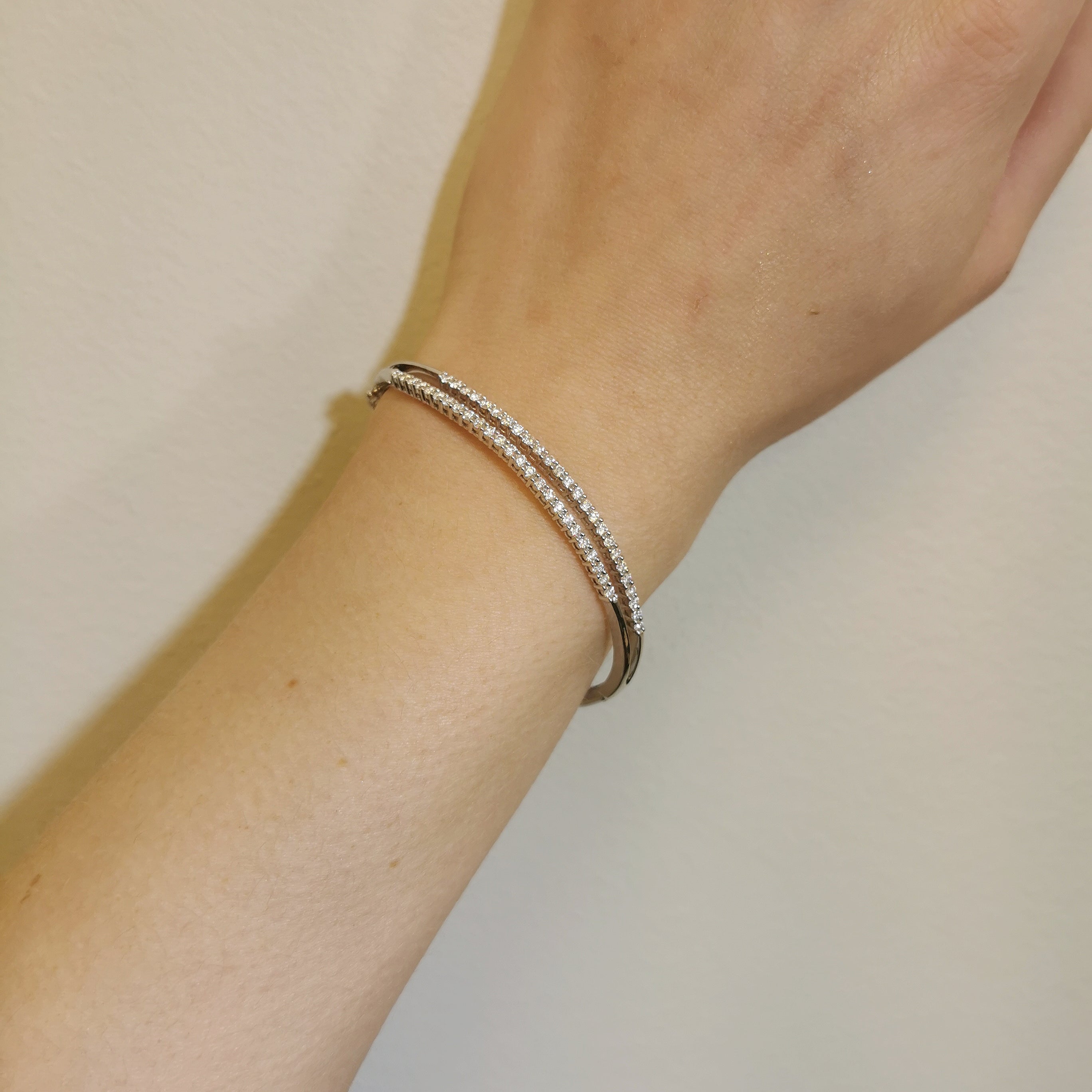 Diamond Split Wave Bangle | 1.12ctw | 7.5" |