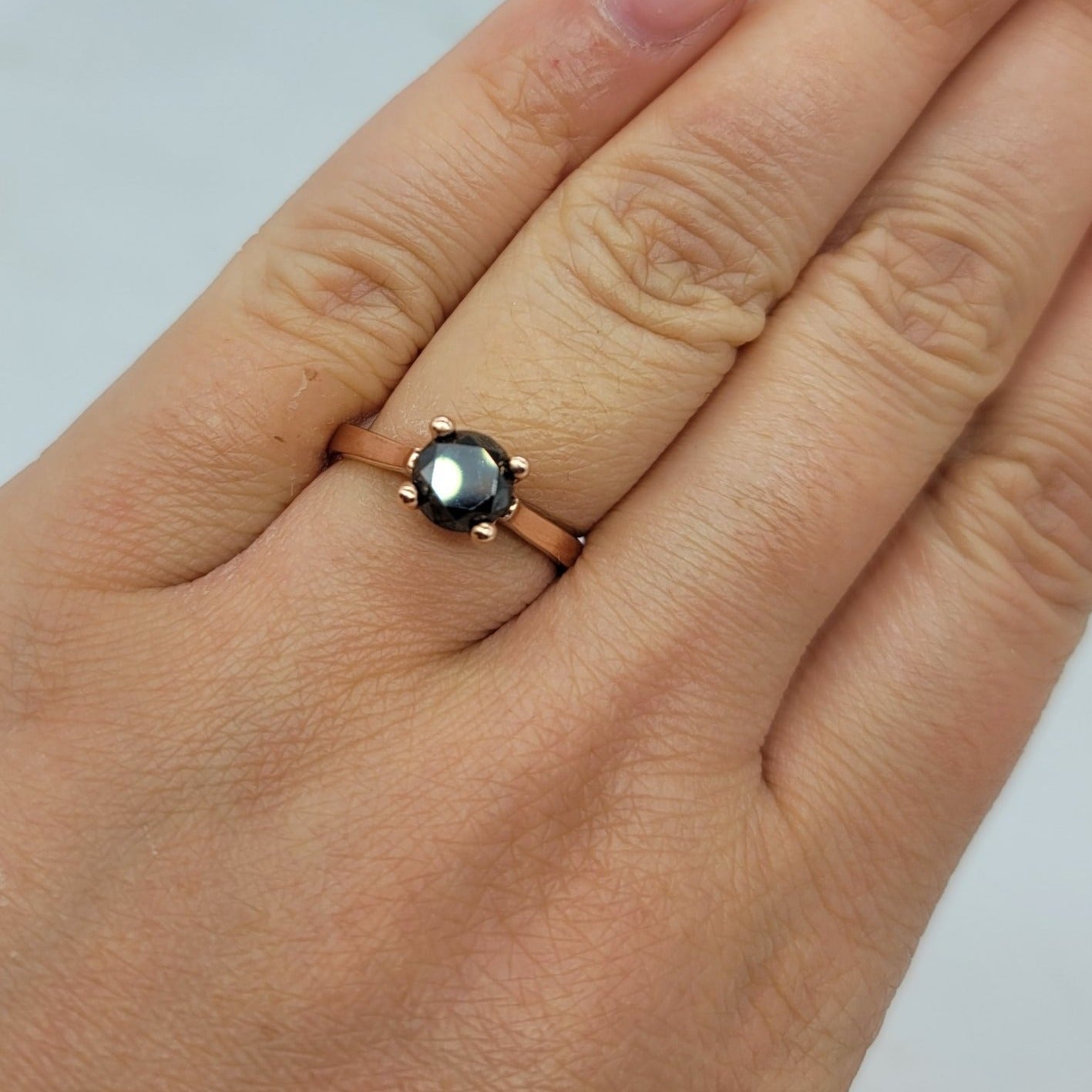 Bespoke' Black Diamond Solitaire Ring | 1.75ct | SZ 7 |