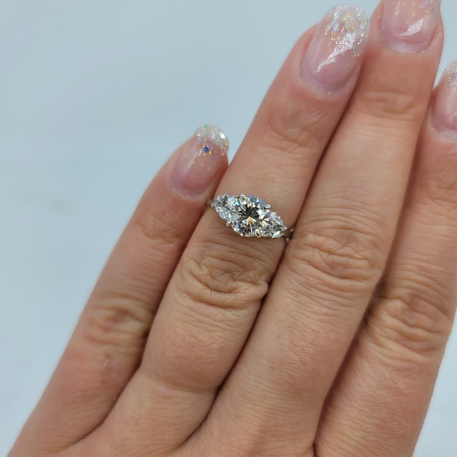 Bespoke' Marquise Cluster Detailed Engagement Ring | 1.51ctw | SZ 4.75 |