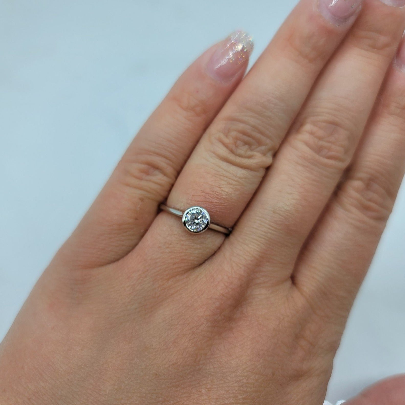 Bespoke' Bezel Set Solitaire Engagement Ring | 0.51ct | SZ 6.5 |