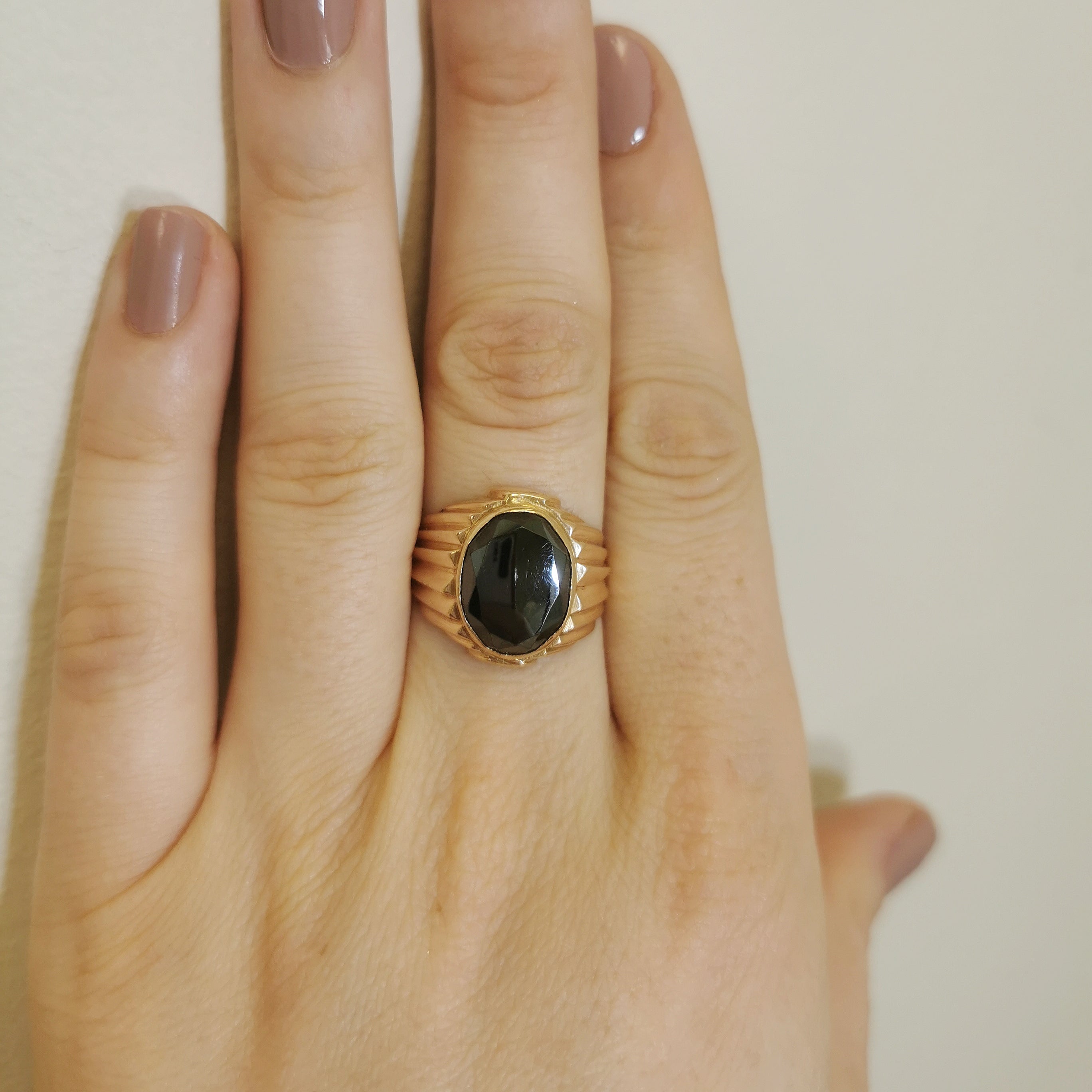 Oval Hematite Signet Ring | 6.00ct | SZ 9.5 |