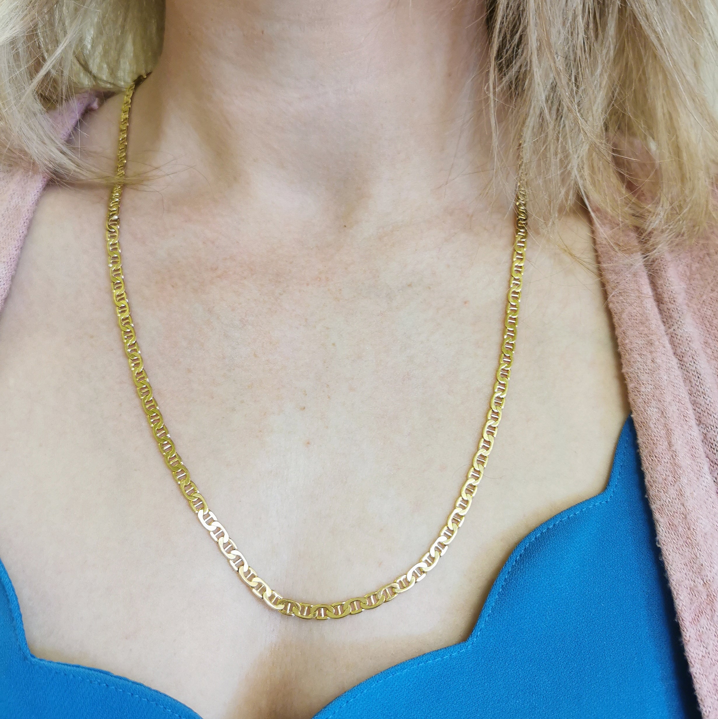 Chaîne ancre en or jaune 18 carats | 22 pouces | 