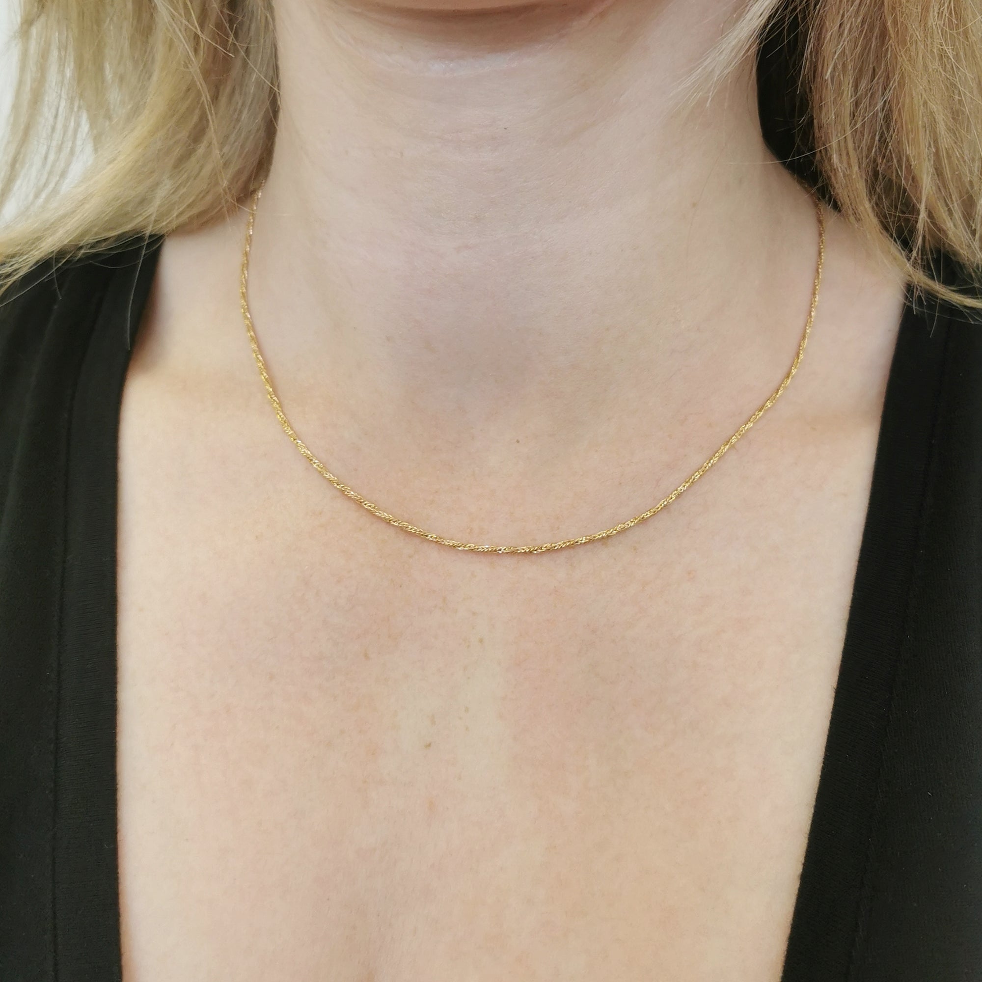 10k Yellow Gold Twisted Wheat Chain 18" 100 Ways