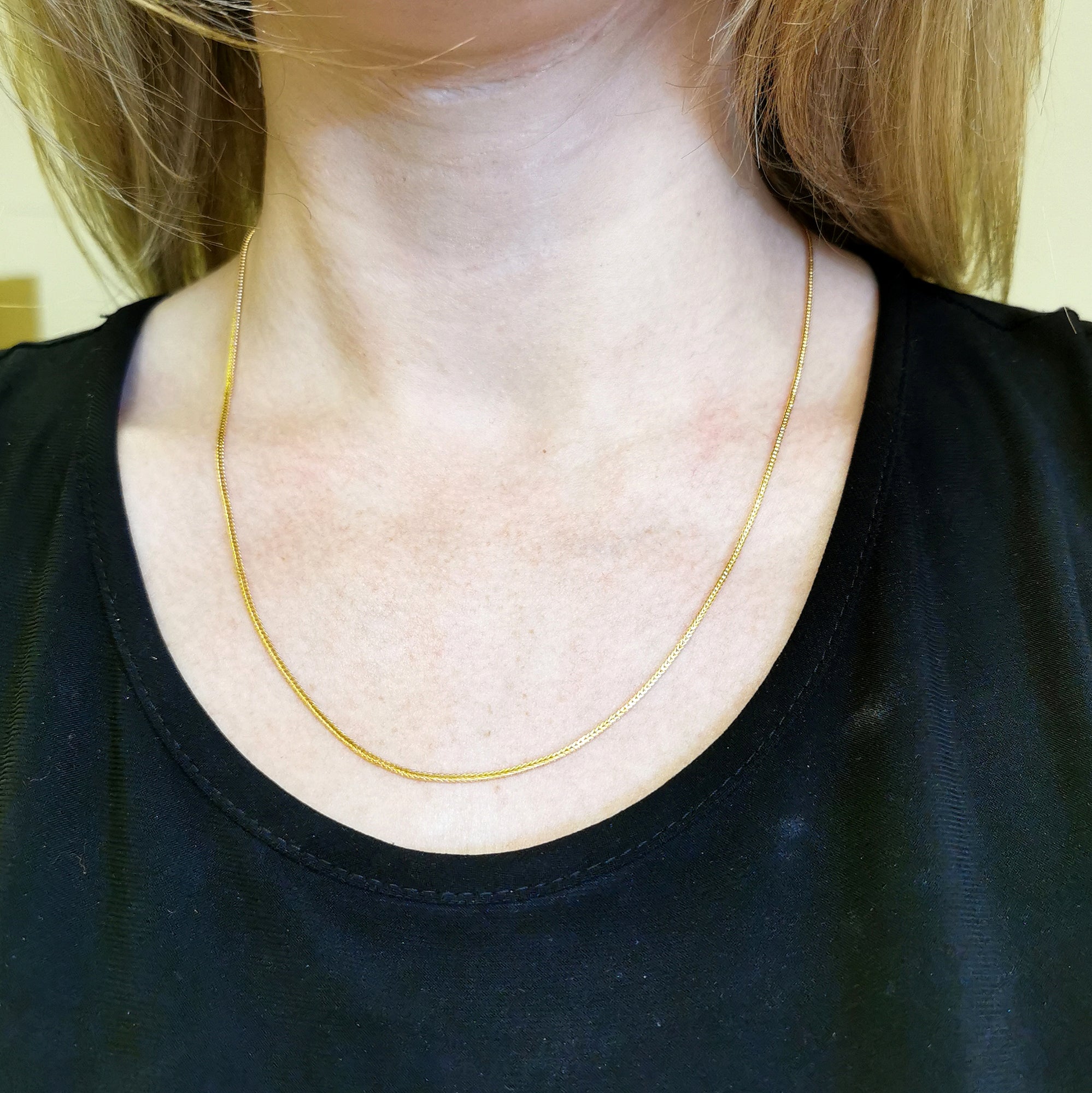 18k yellow gold wheat chain Clearance