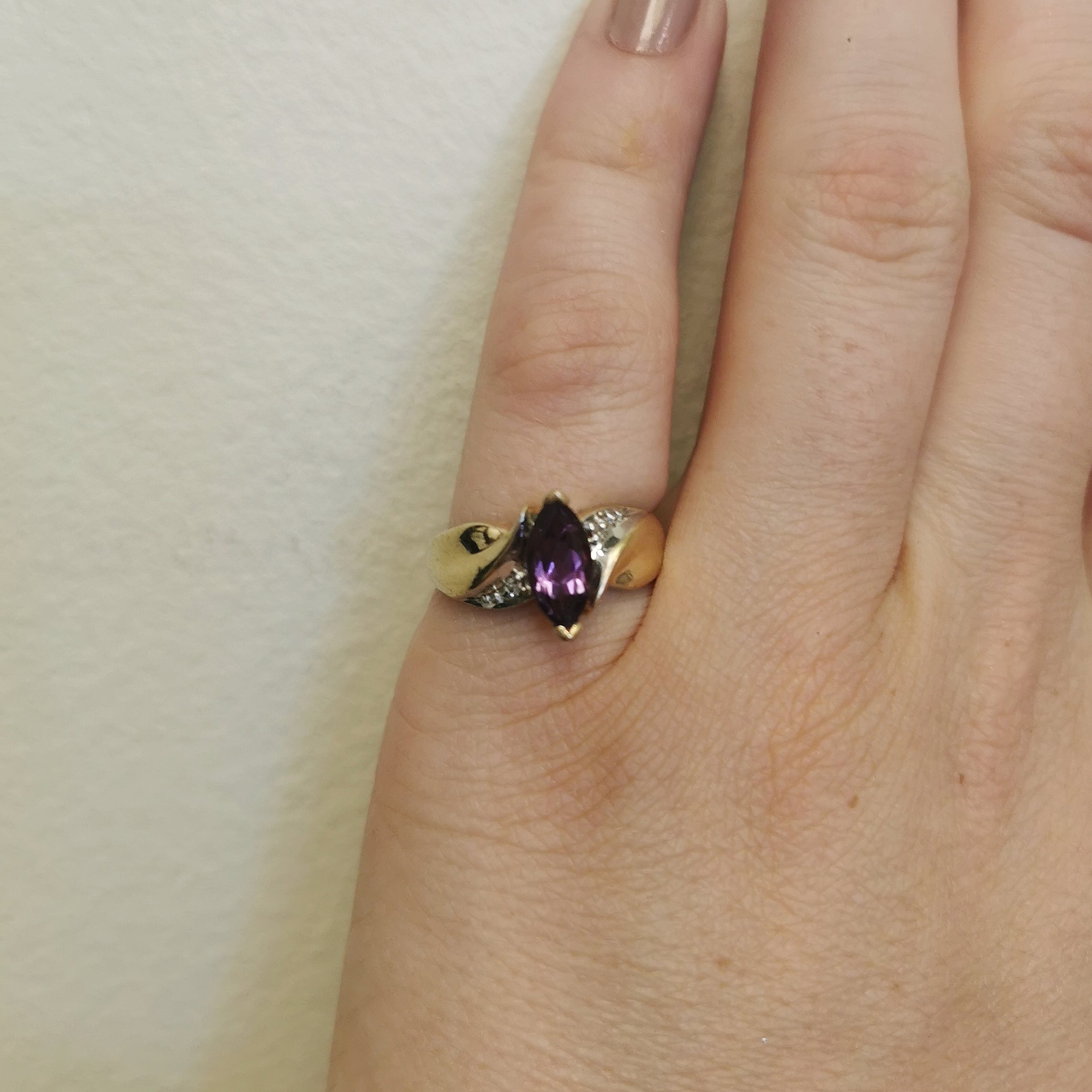 Amethyst & Diamond Bypass Ring | 0.70ct, 0.02ctw | SZ 6.25 |