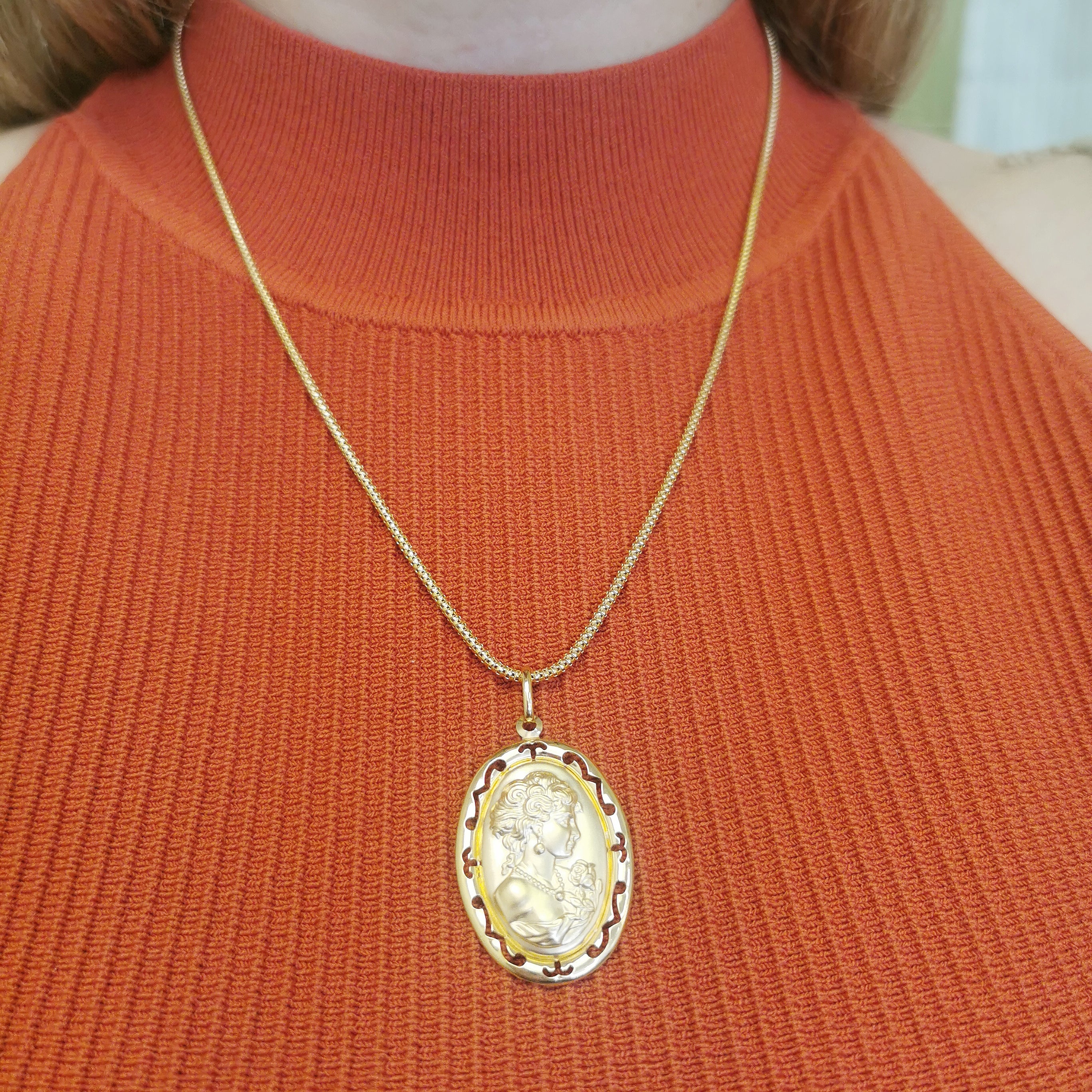 Yellow Gold Cameo Necklace | 20" |