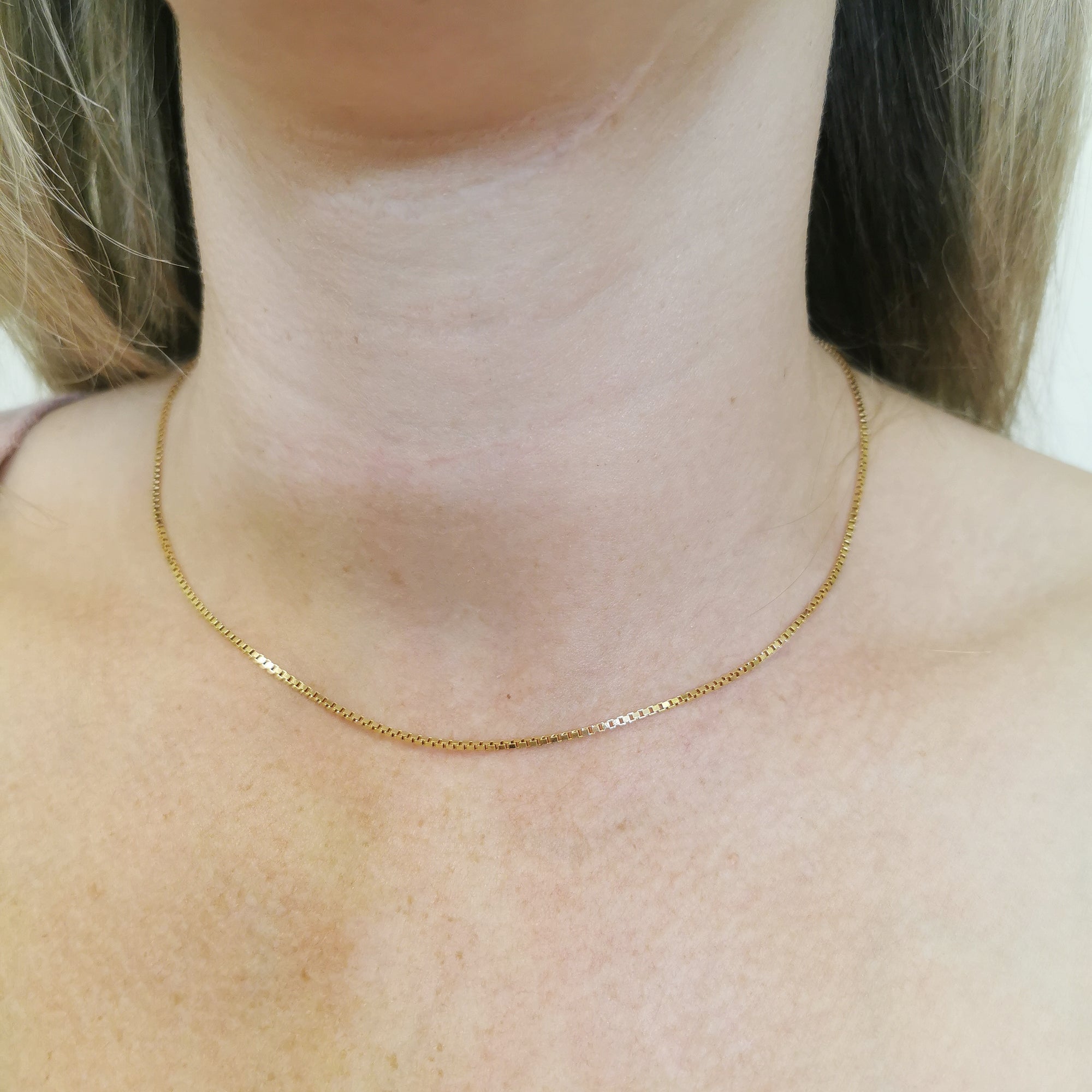 18k Yellow Gold Box Chain | 16