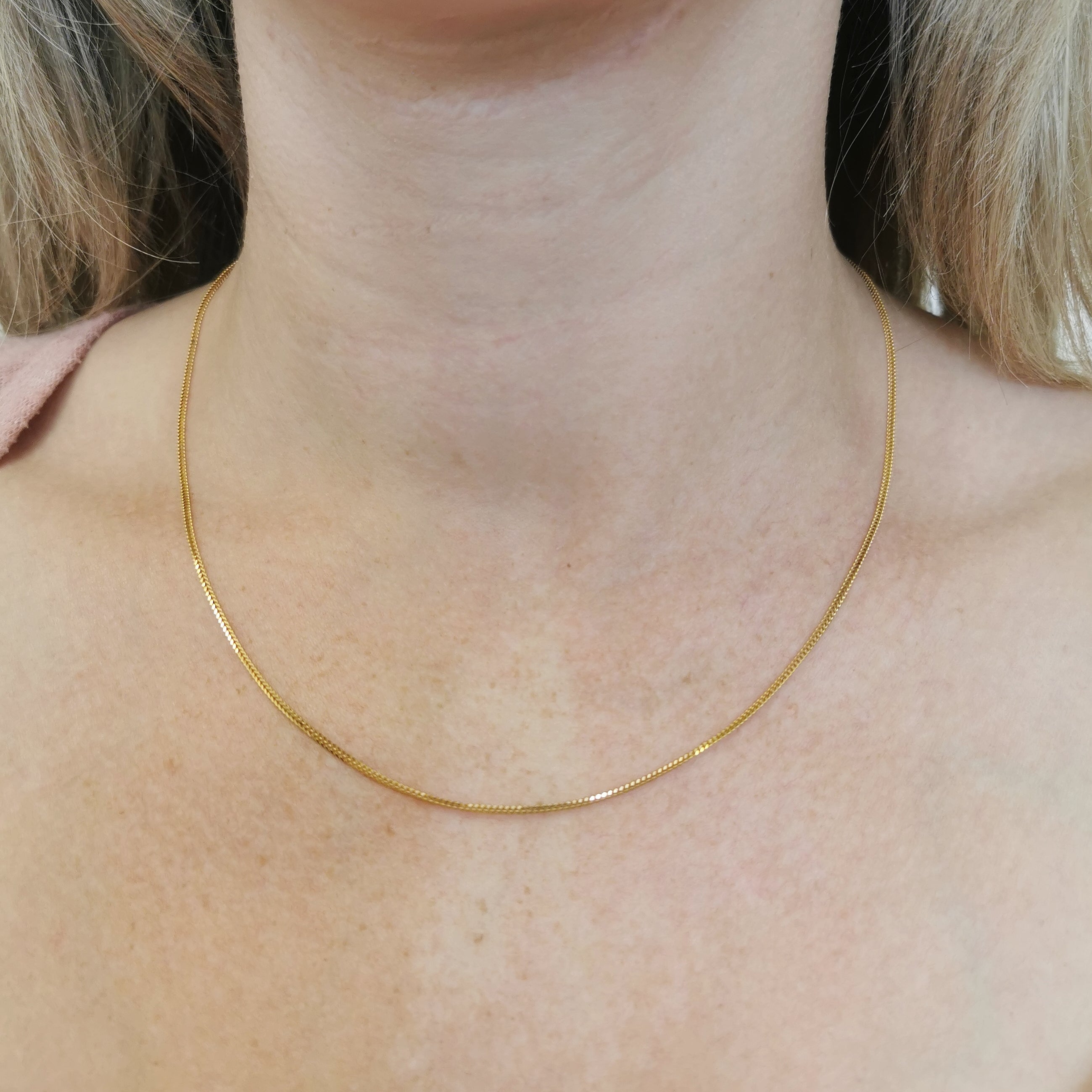 21k Yellow Gold Fine Foxtail Chain | 18" |