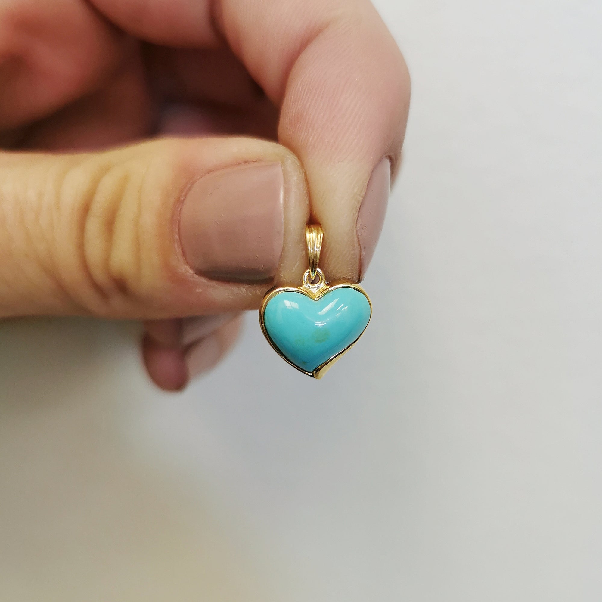 Heart Cut Synthetic Turquoise Pendant | 1.75ct |